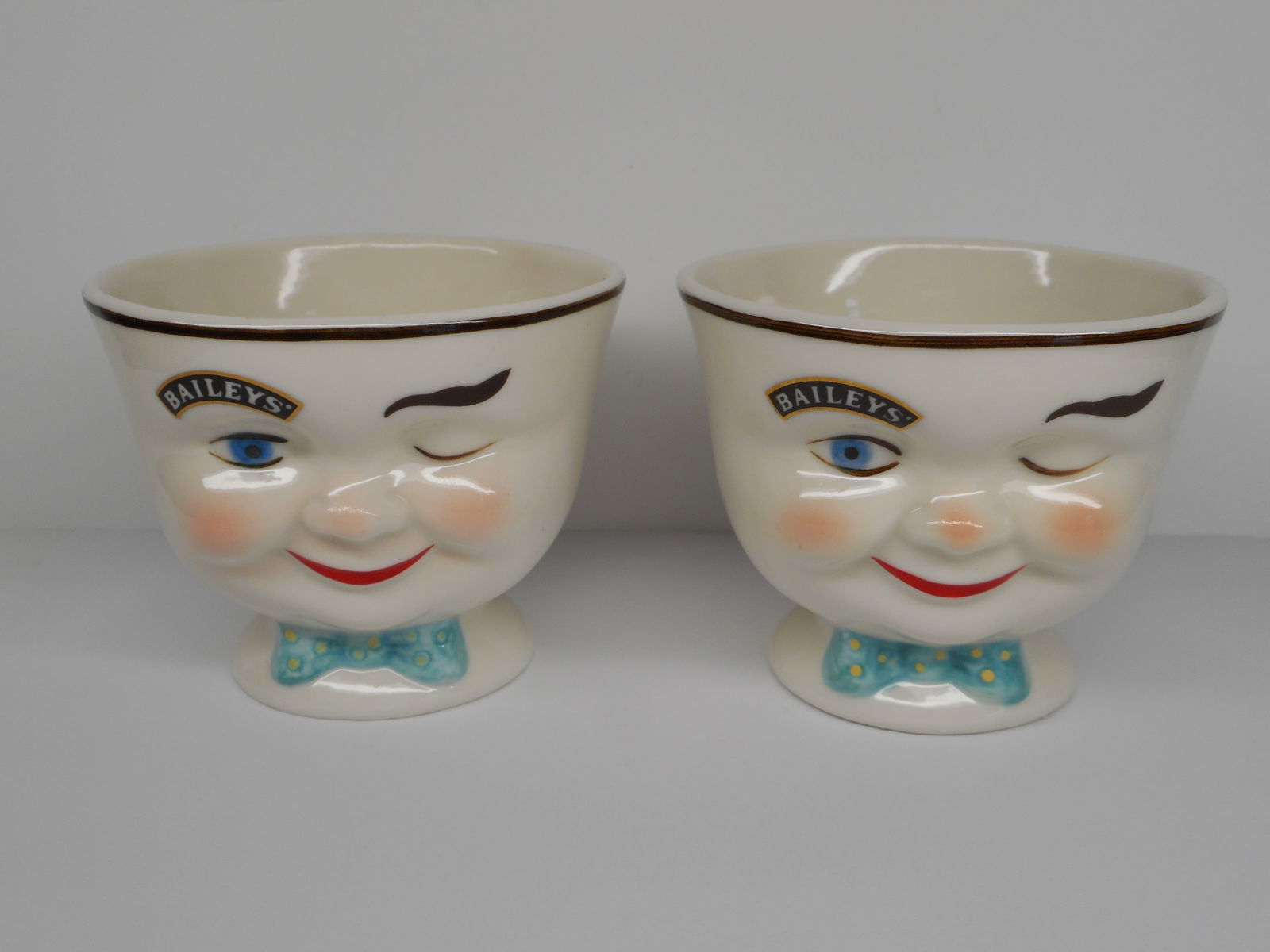 Vintage Bailey's Irish Cream Winking Face "yum" Coffee Cup / Mug Set - Rare, Limited Edition (1 of 4)