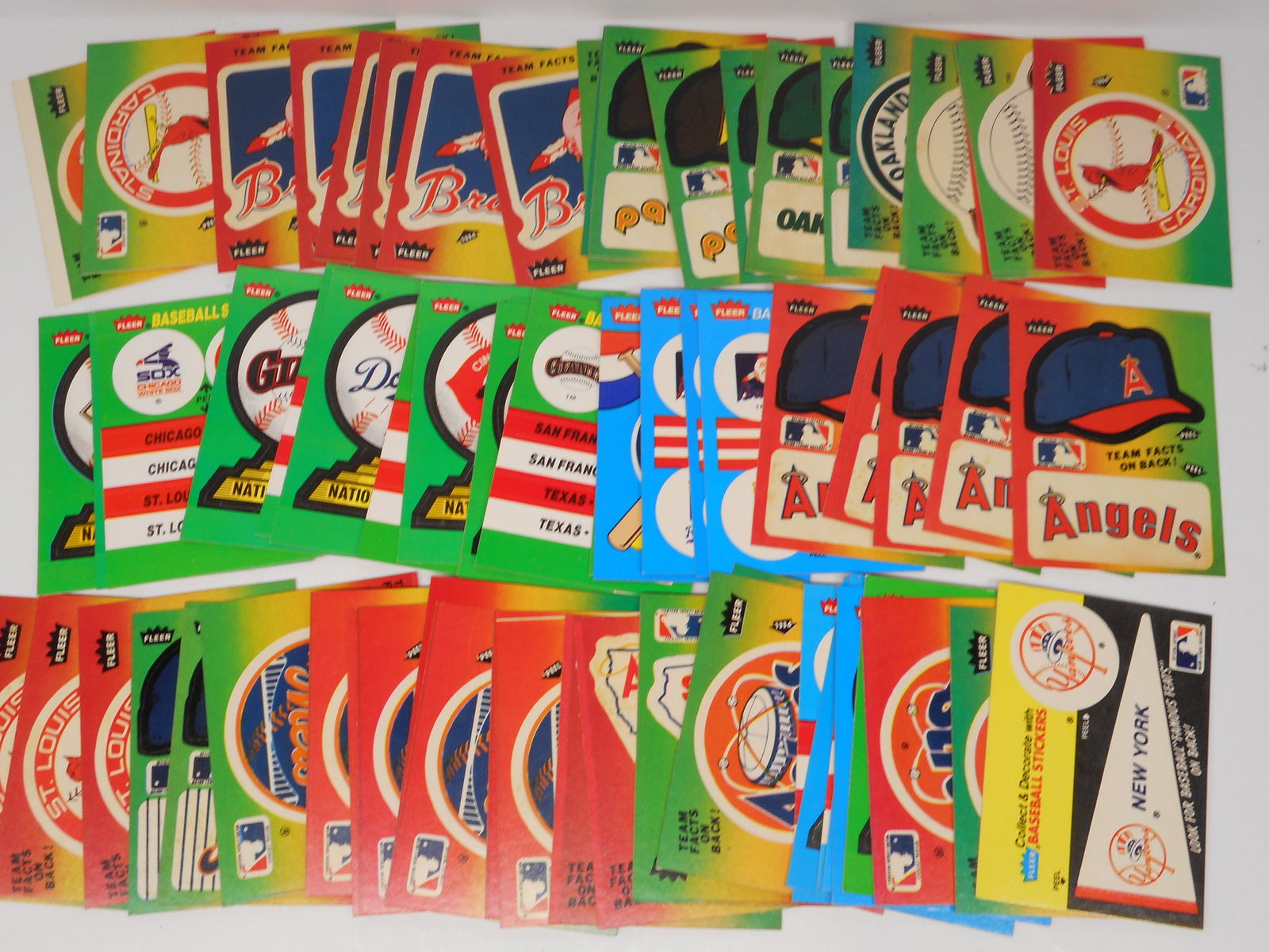 Assortment of Vintage FLEER MLB Baseball Stickers and Statistics Trading Cards (1 of 5)