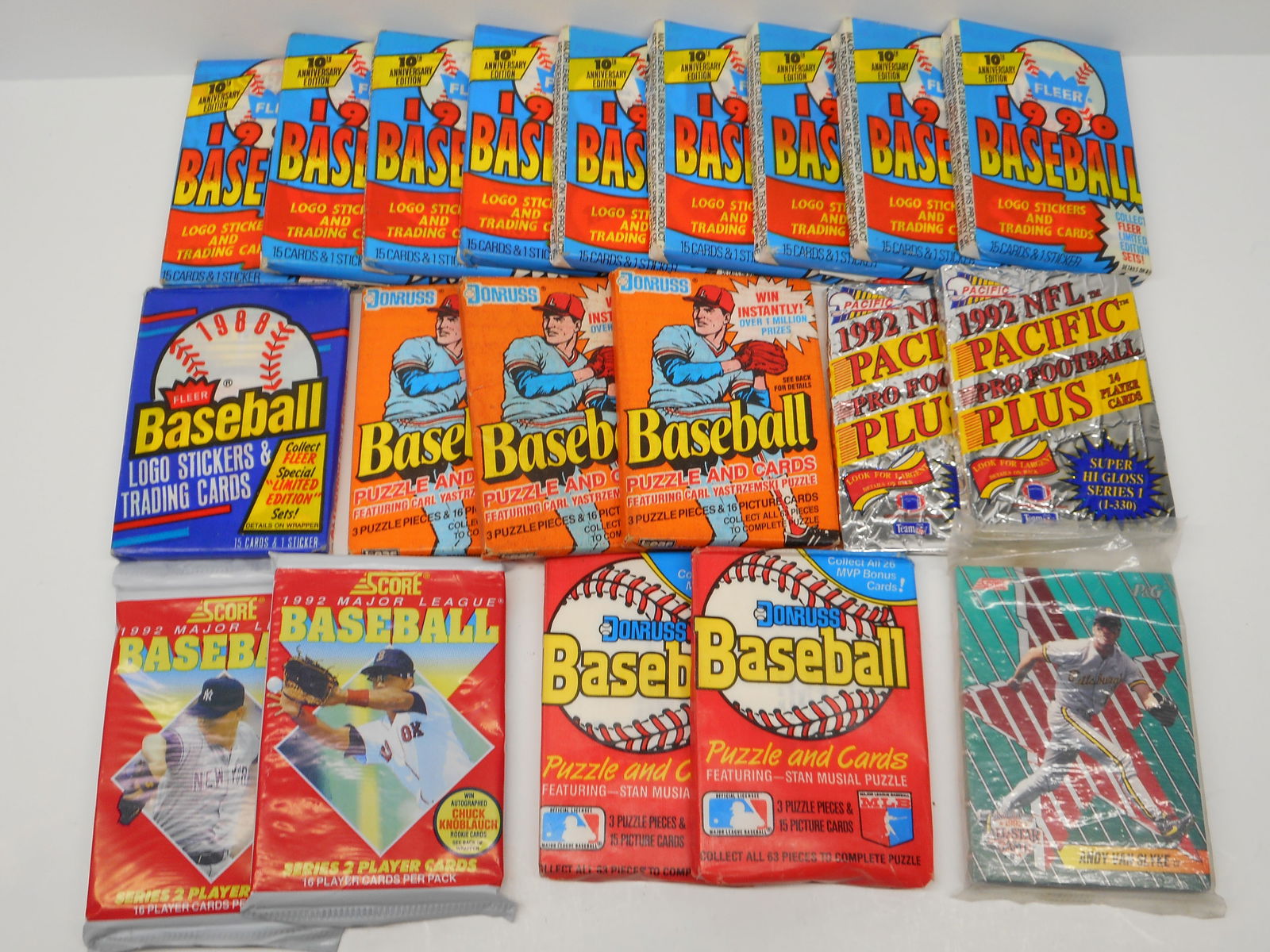 Great Assortment of Sealed Late 80's / Early 90's Baseball and Football Cards, Sealed Vintage Packs (1 of 4)