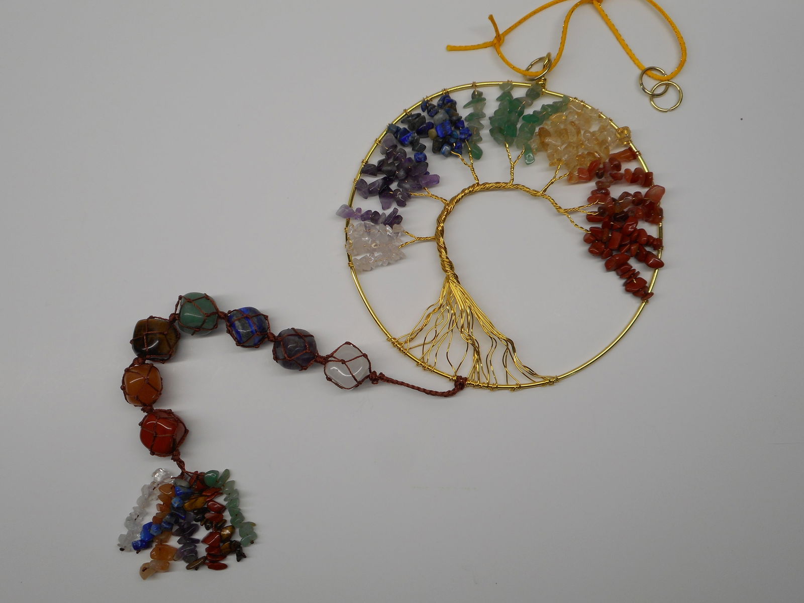 Seven Chakras Tree of Life Healing Energy Dream Catcher / Hanging Decor, 6-inch circle (1 of 4)