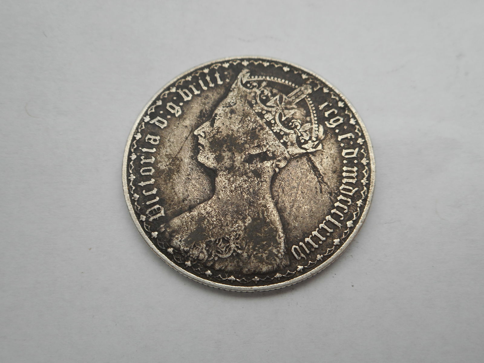 Silver Florin, Queen Victoria, Gothic Type, Replica Coin (1 of 3)