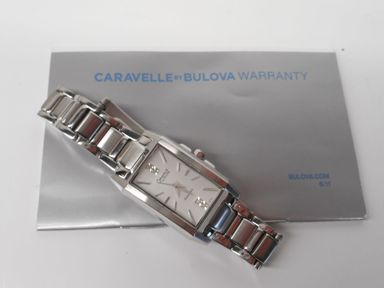 Bulova Caravelle Watch, Caravelle Diamond, Ladies Watch 43P103, Owners Guide Warranty, needs battery (1 of 3)
