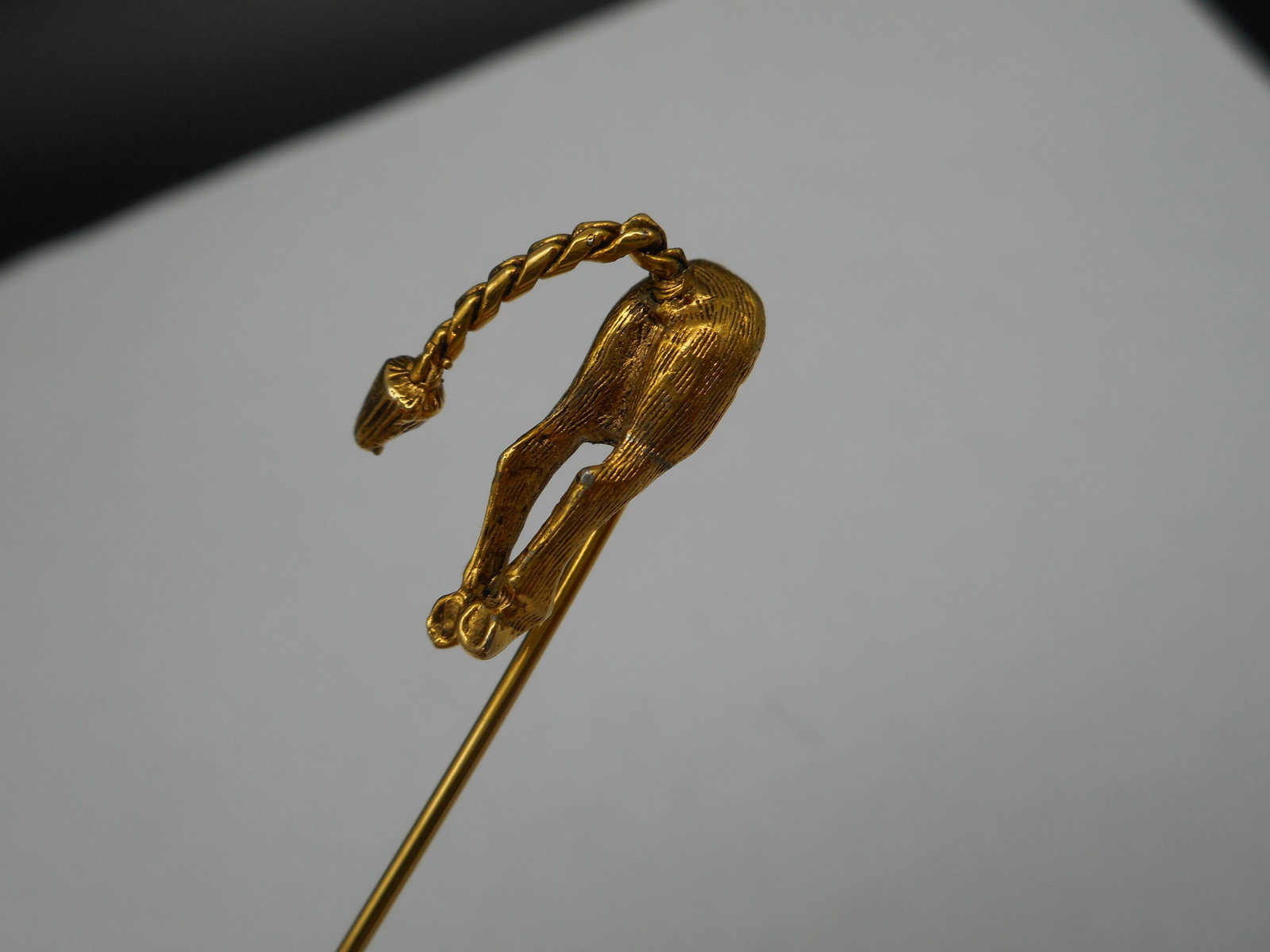Vintage Stick Pin, Horse or Donkey's Rear with Articulated Tail, 2.5 inches: Bidding on this item will be indication that the Bidder acknowledges that they have read and agreed to the Terms and Conditions posted to this Auction