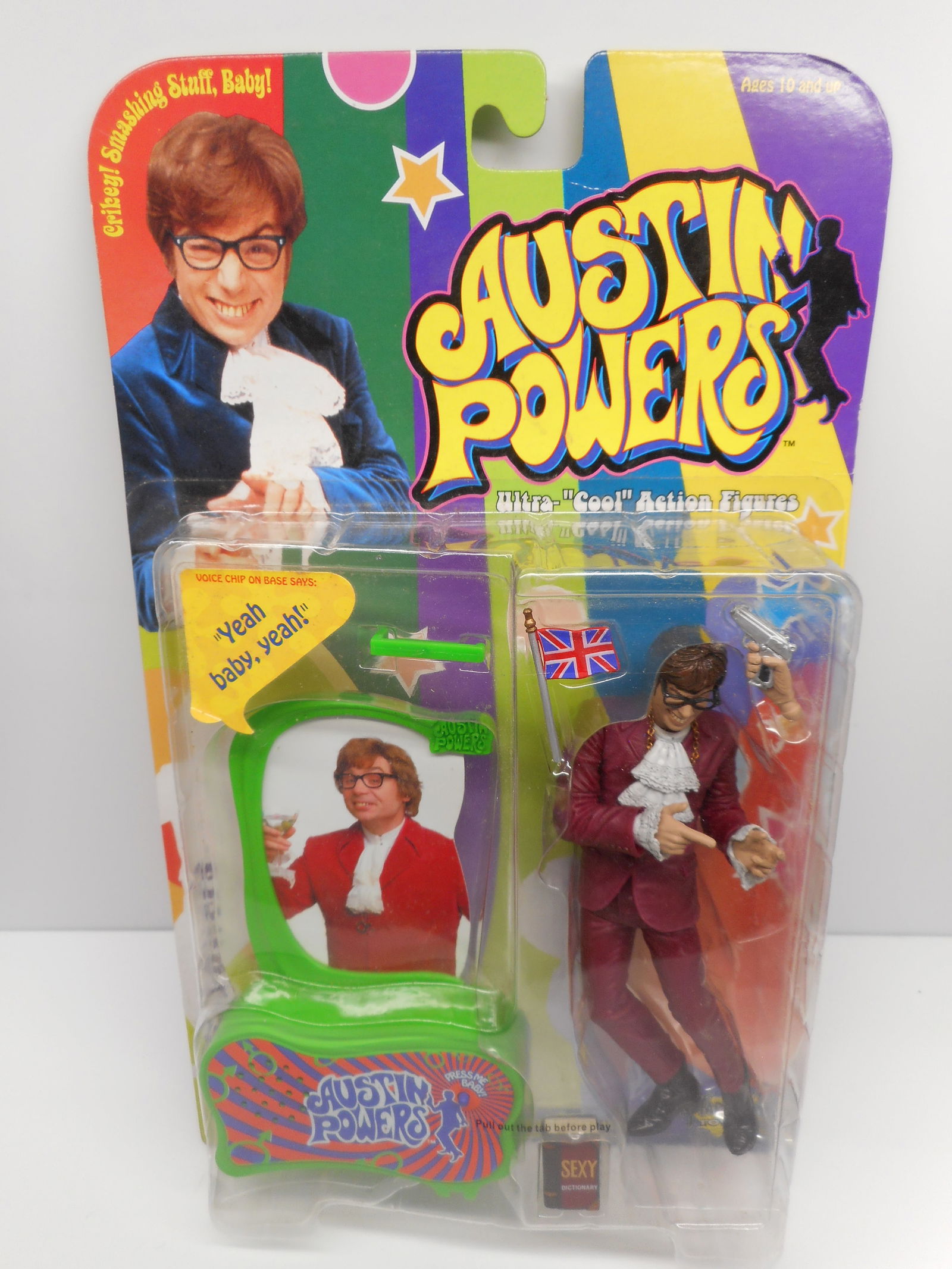 Austin Powers Ultra Cool Action Figure, New in Package, with Voice Chip on Base (1 of 4)