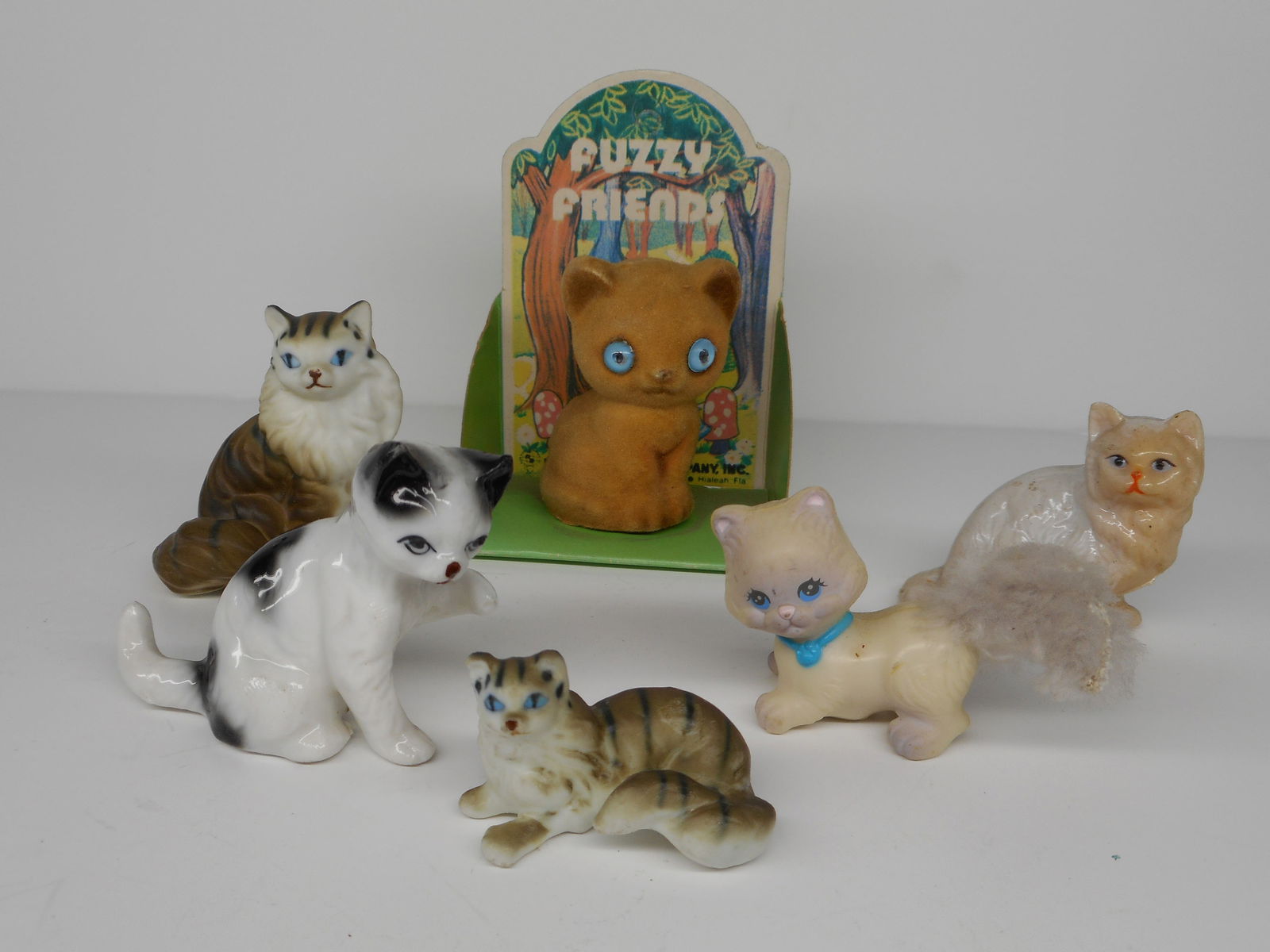 Cat Lovers Collection of Small Figurines and Doll, Shelf Decor, All about 2 inches tall (1 of 4)