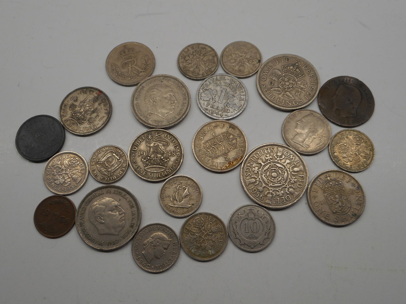 Antique Lot of Mixed Foreign Coin Currency, 1800s to mid-1900s, For Collectible Purposes (1 of 6)