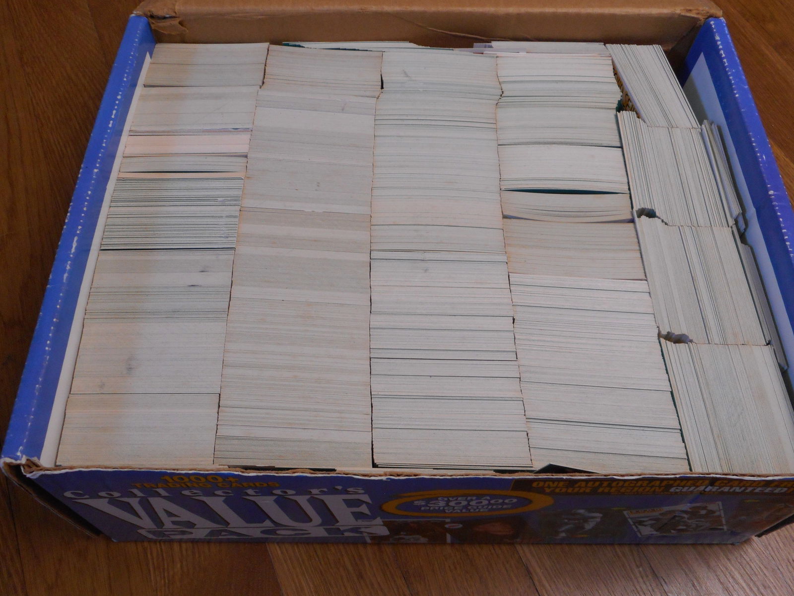 Collector's Value Pack Stuffed Box of Assorted Sports Cards, Over 1000 cards, Not removed for photos (1 of 3)