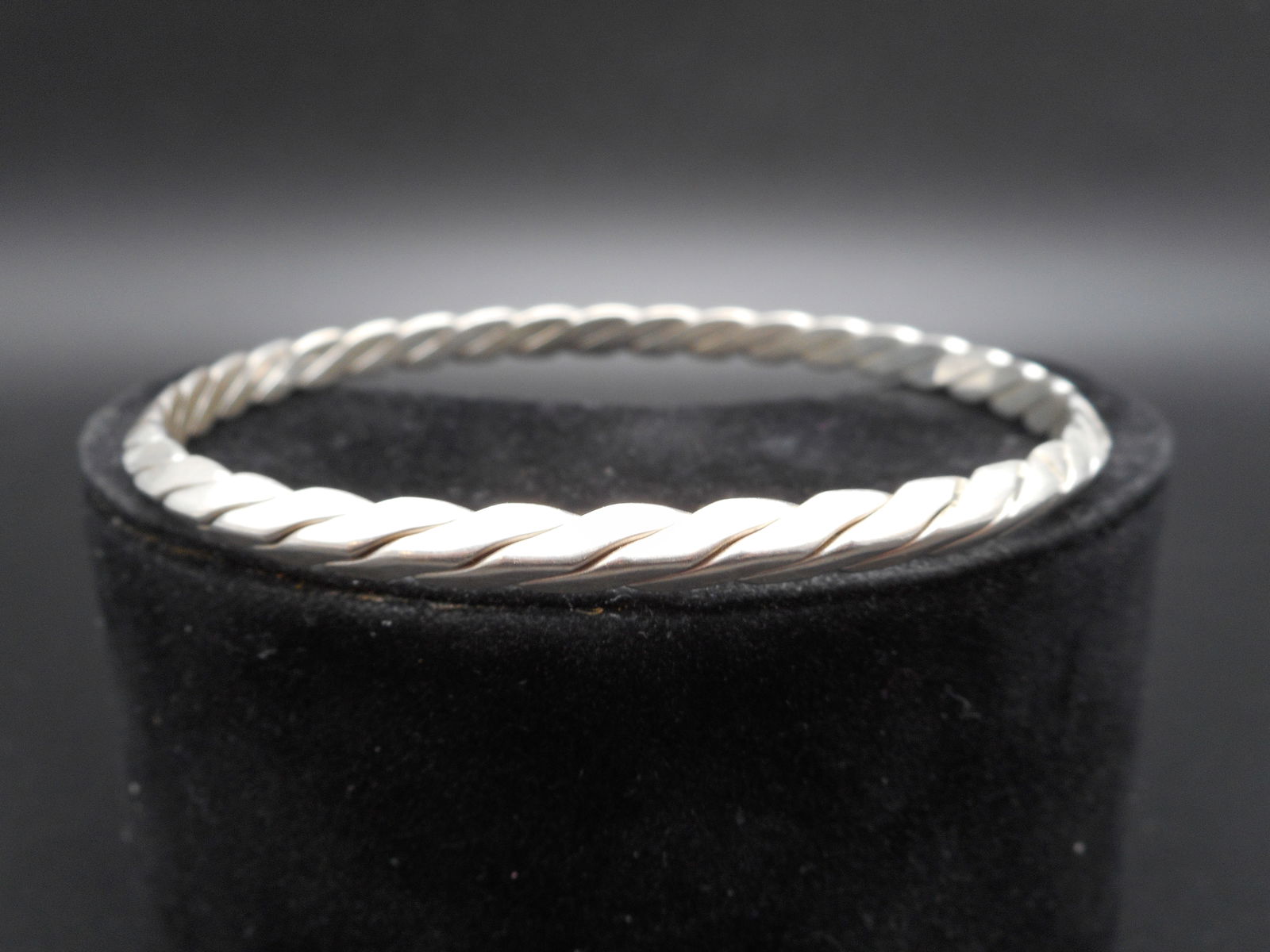 Twisted Cable Sterling Silver Knife Edge Bangle Bracelet, in the style of Tiffany & Co, 2.5 inches (1 of 4)