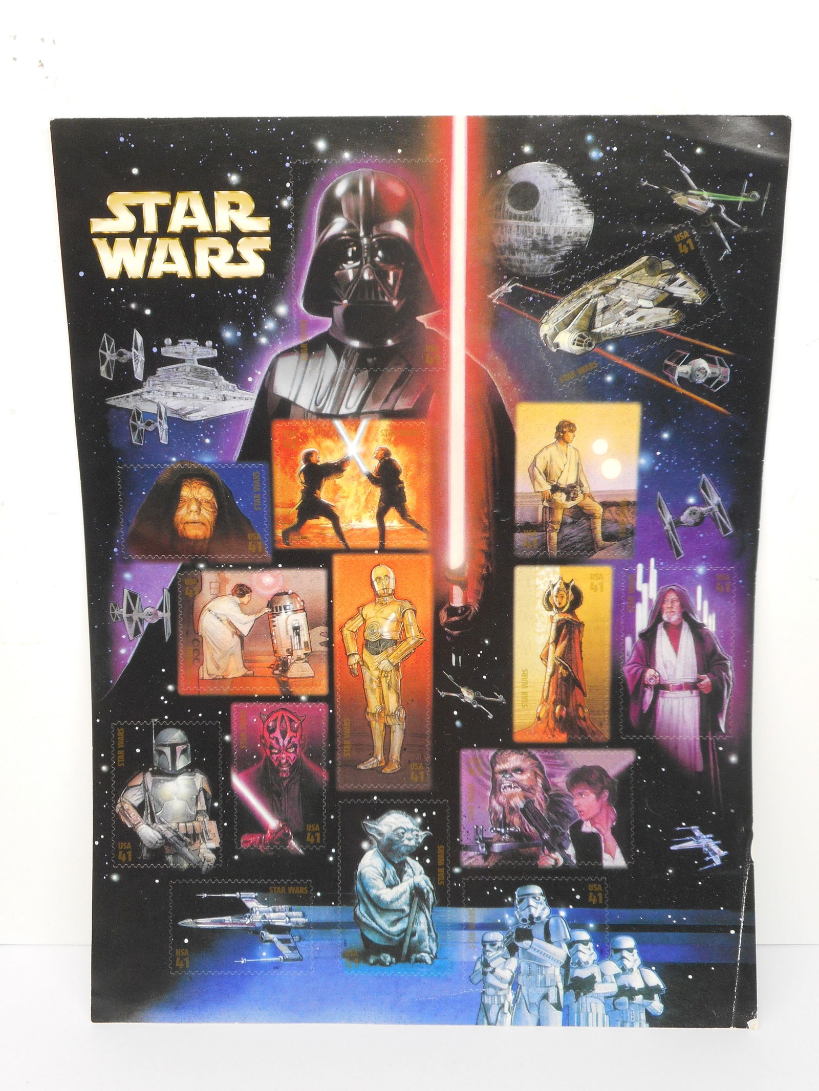 Awesome Star Wars 2007 Complete Sheet Of 15 USA Postage Stamps, $0.41 X 15 (1 of 3)