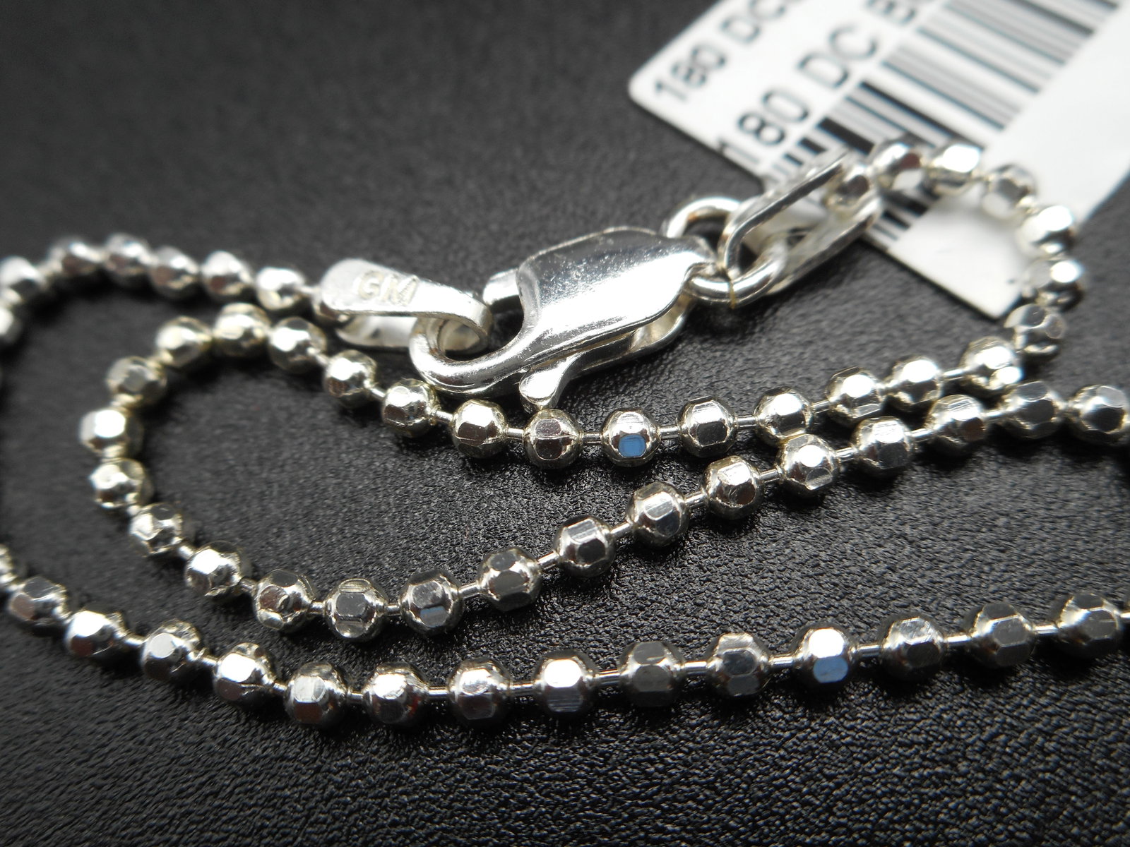 Sterling Silver Faceted DC Ball Bead Chain Bracelet, 7 inches, New with Tag, Marked 925 ITALY GM: Bidding on this item will be indication that the Bidder acknowledges that they have read and agreed to the Terms and Conditions posted to this Auction