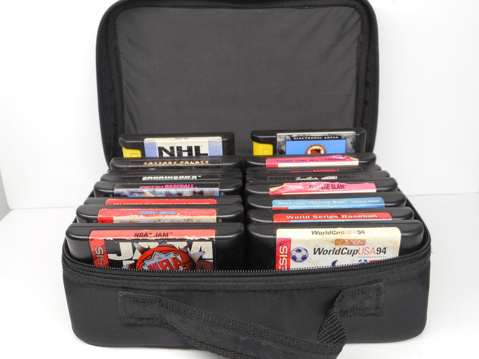 Vintage SEGA GENESIS Video Games in travel Nylon Zipper Case (1 of 3)