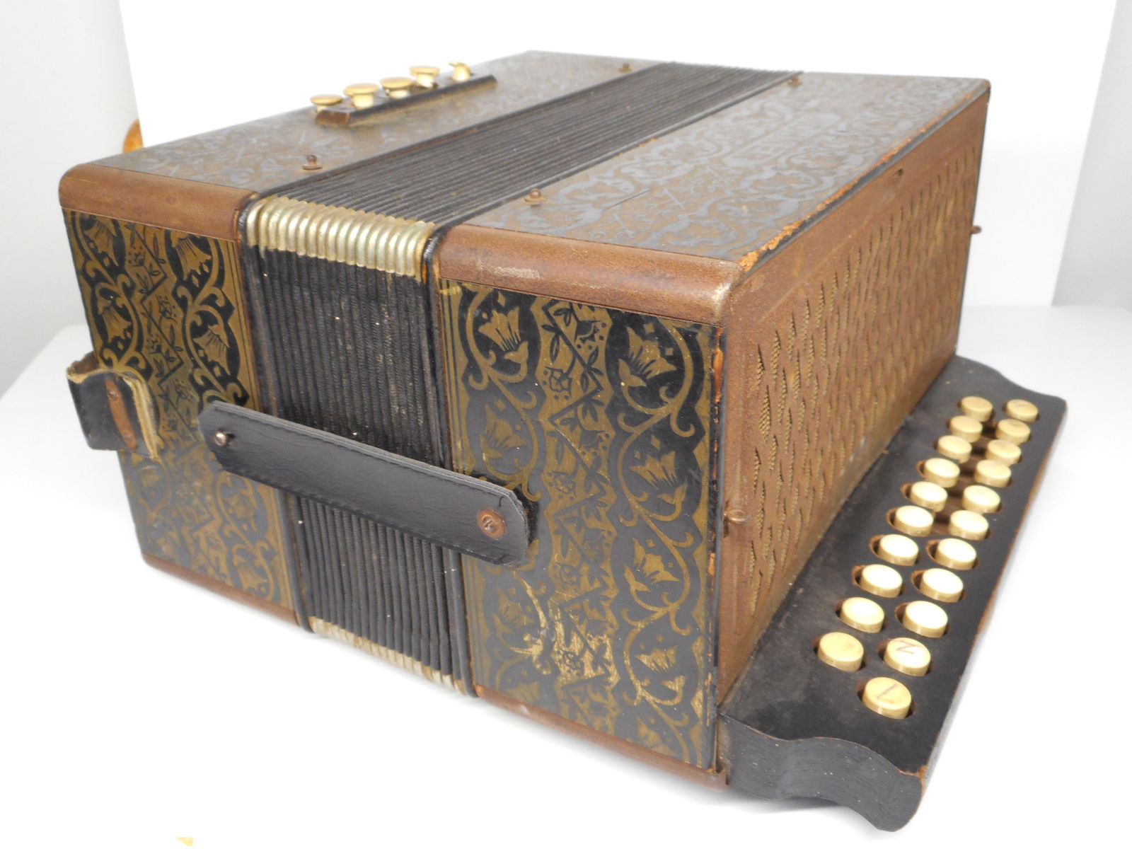 Antique HOHNER Accordion with Stenciled Design, Works, Needs TLC (1 of 6)