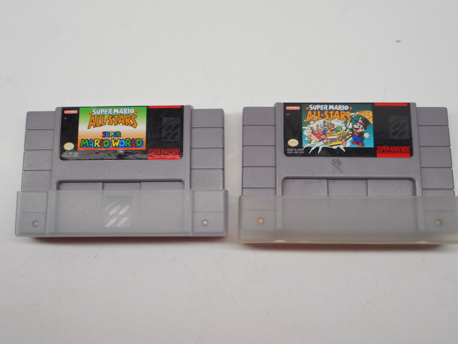 Two Super Nintendo Vintage Video Games - Super Mario All Stars, Super Mario World, Lost Levels (1 of 4)