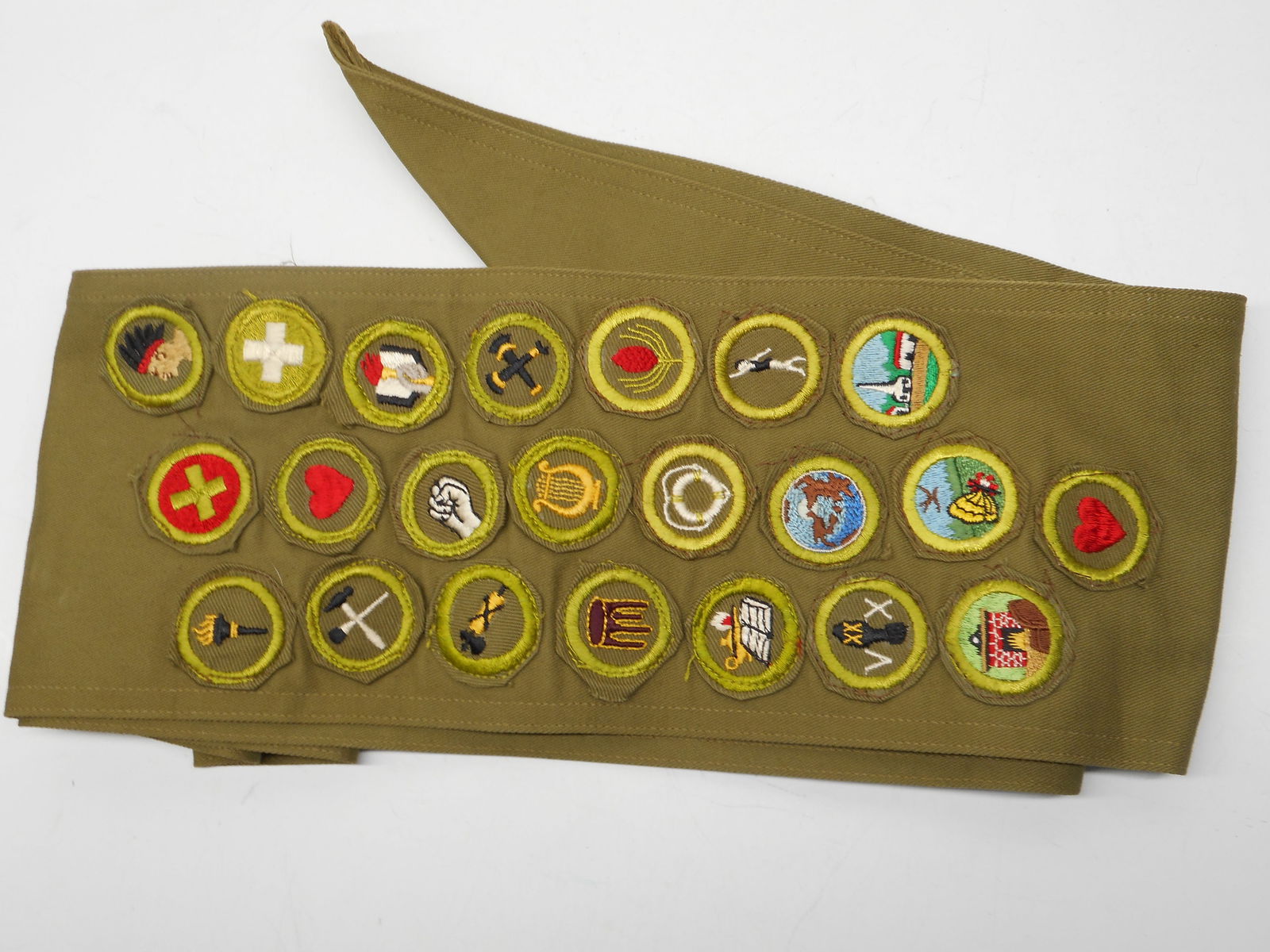 Vintage Merit Sash Filled with Merit Badges, Boy Scouts of America, BSA, Cub Scouts (1 of 5)