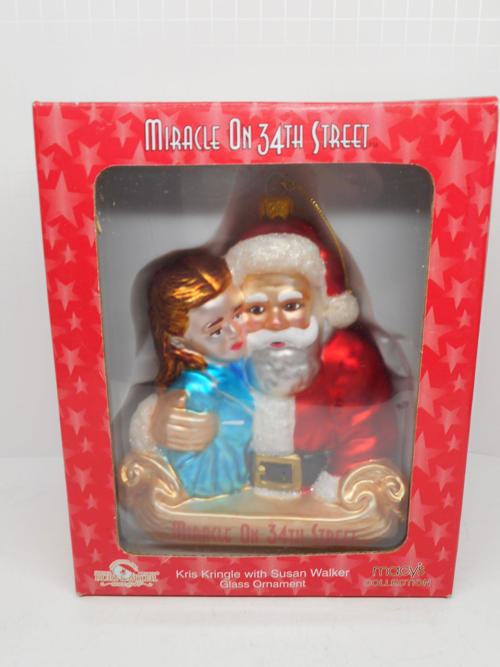 MACYS Vintage Collectible Christmas Glass Ornament in Box - Miracle on 34th Street, Kris Kringle (1 of 4)