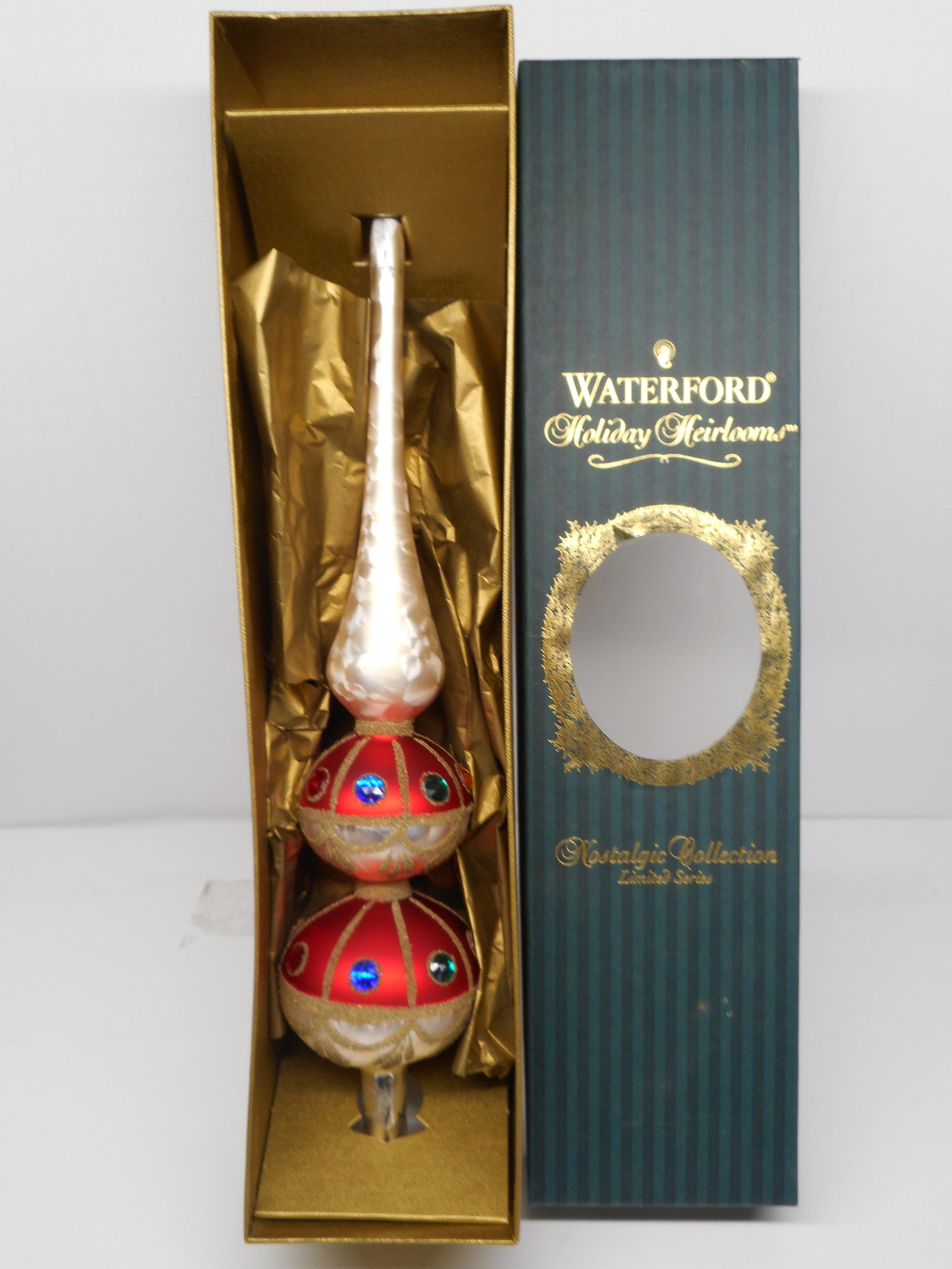 WATERFORD Holiday Heirlooms Mouth Blown Hand Decorated Ornament, Tree Topper, Ltd Series, 14 inches (1 of 3)
