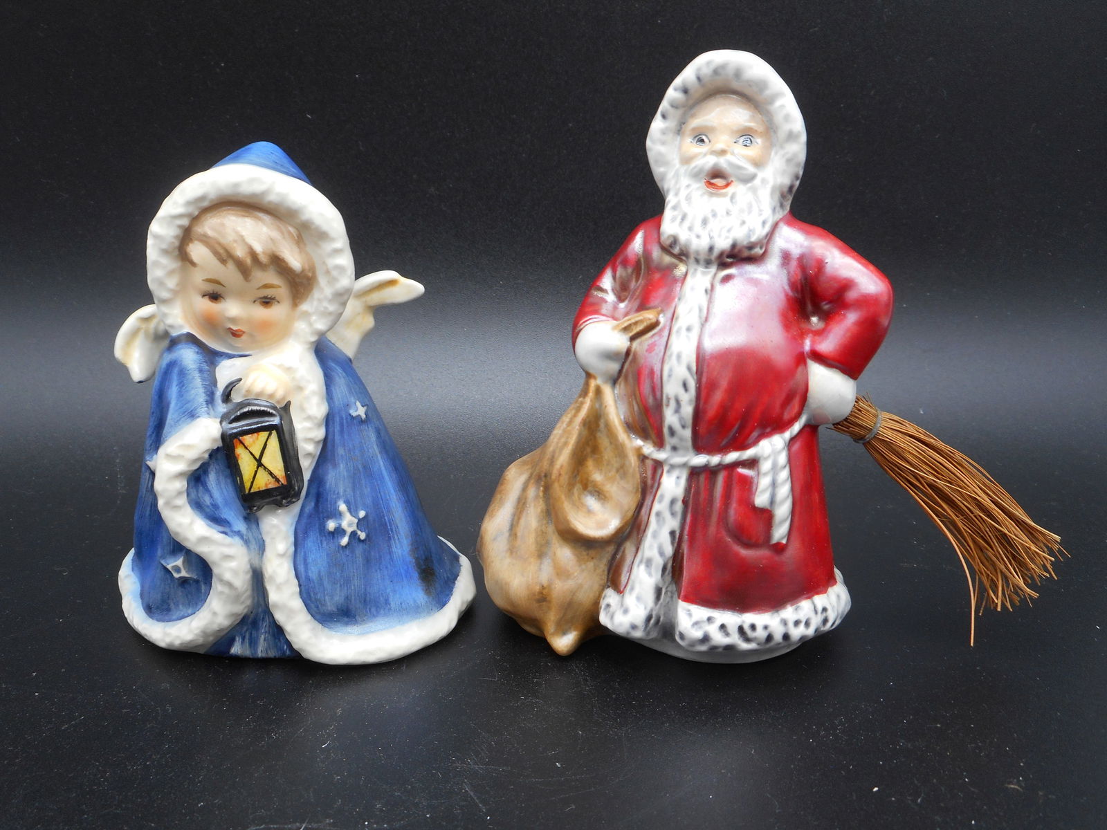 Vintage 1975 Goebel Santa Claus & Angel with Lantern Ceramic Christmas Figurines, W. Germany (1 of 5)