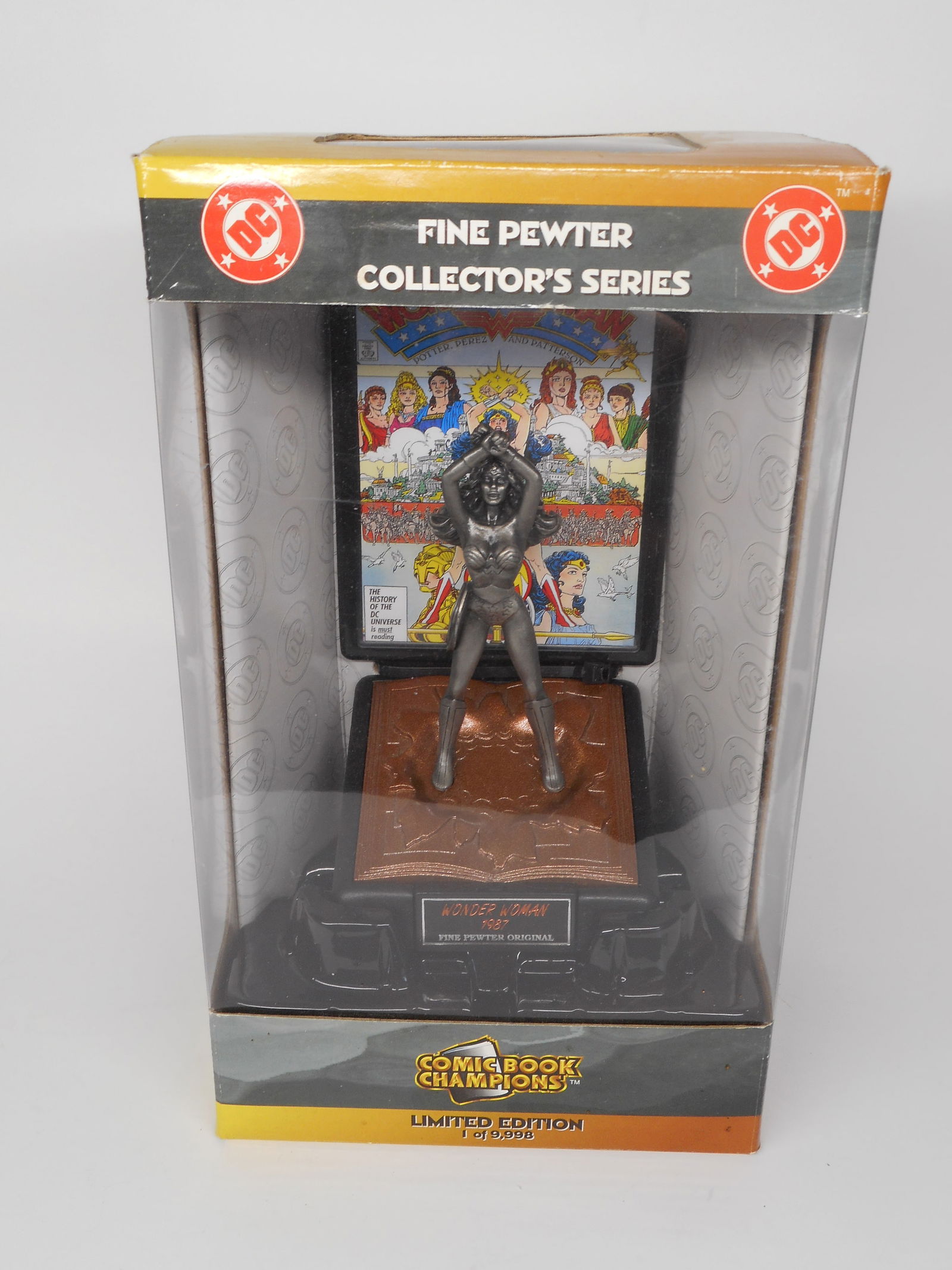 DC 1998 Comic Book Champions WONDER WOMAN Fine Pewter Figurine SEALED W/ COA (1 of 5)