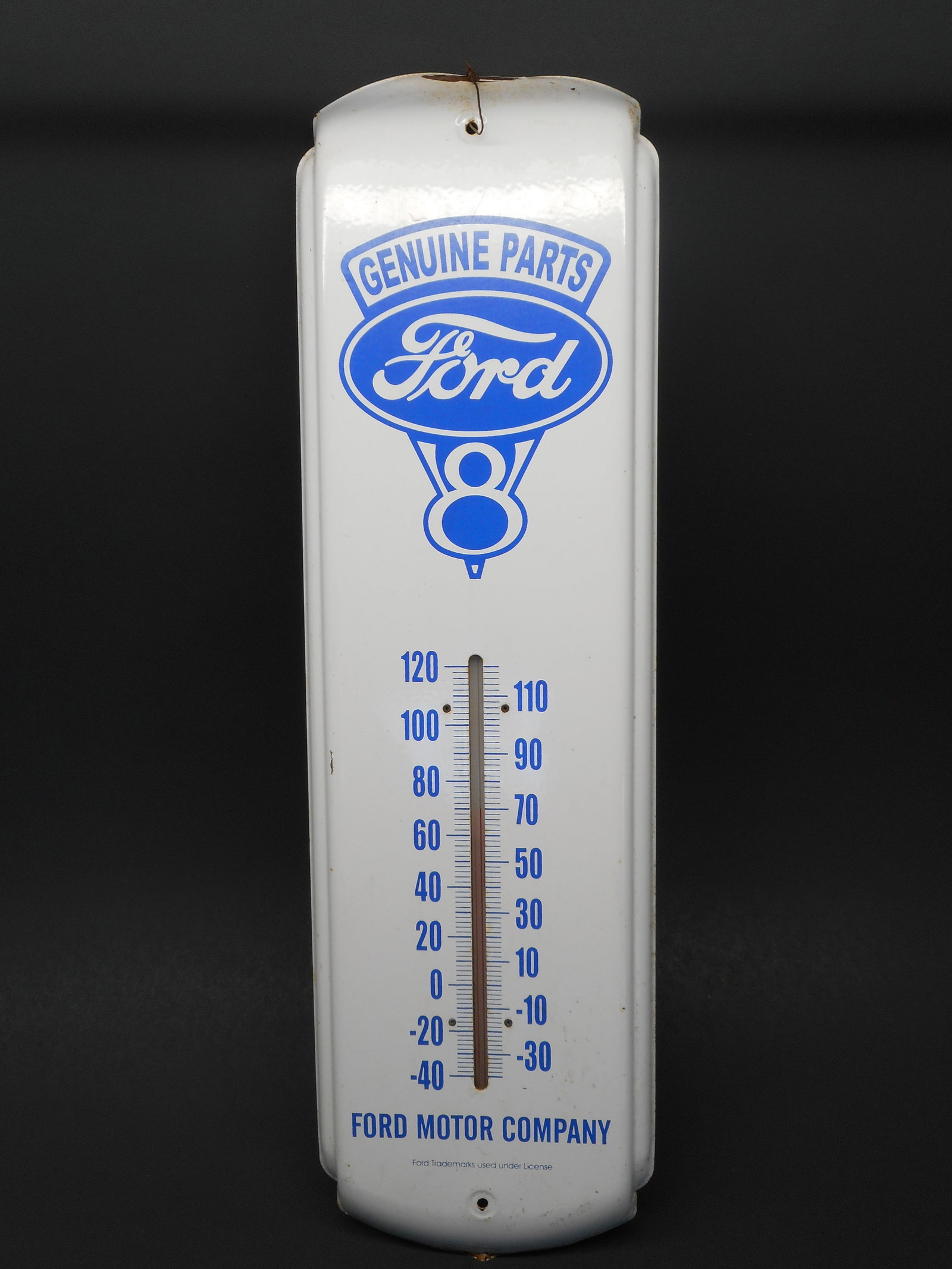 Ford Motor Company Metal Wall Thermometer, Genuine Parts Ford, 17 inches: Bidding on this item will be indication that the Bidder acknowledges that they have read and agreed to the Terms and Conditions posted to this Auction
