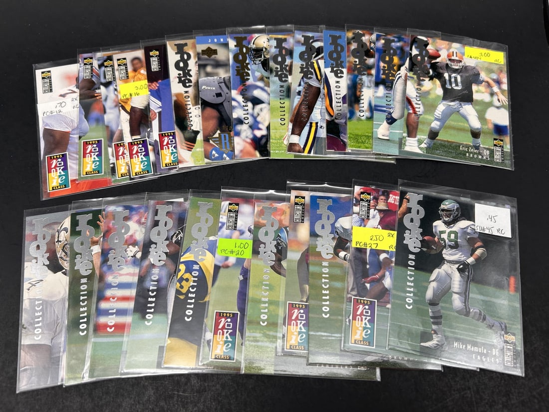 Football ROOKIE Collection Cards - NFL Stars, 1990s Assortment, Upper Deck, Players Club (1 of 4)