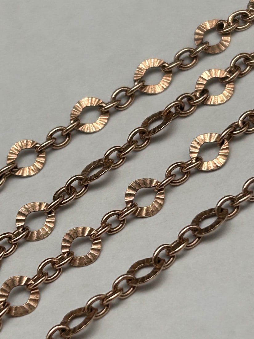Karizia SpA Italian Rose Gold Toned Sterling Ankle Bracelet, Marked 925 Italy, KA 1772, 9.5 inches: Bidding on this item will be indication that the Bidder acknowledges that they have read and agreed to the Terms and Conditions posted to this Auction