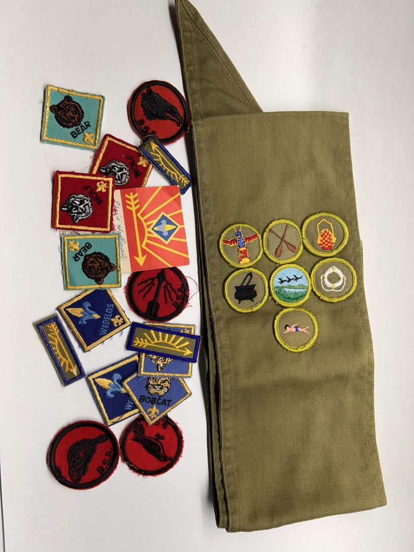 1970s Boy Scouts of America Cub Scout Sash and Patches, Merit Badges (1 of 4)
