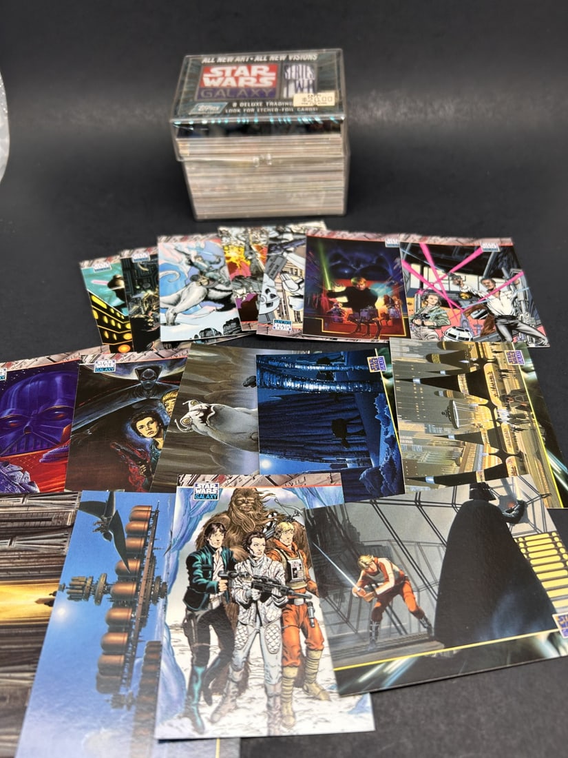 STAR WARS GALAXY Topps Deluxe Trading Cards, 1994, New Art, New Visions, Hard Plastic Case (1 of 5)