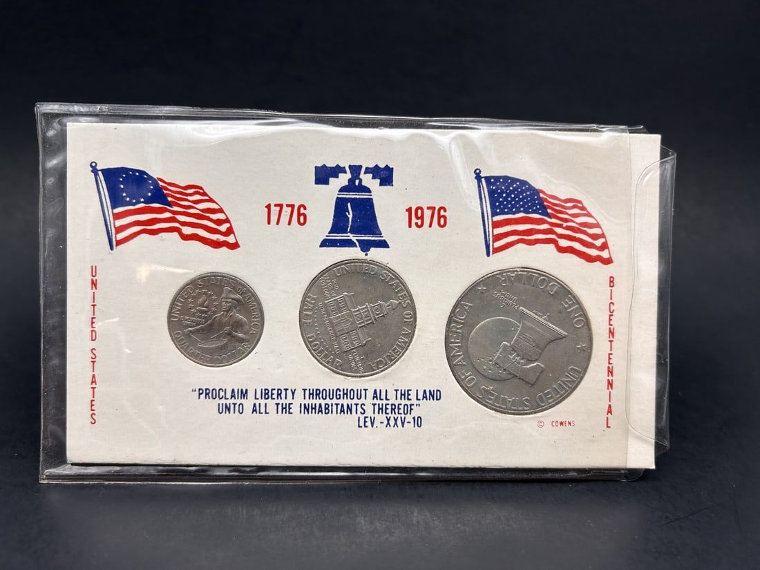 1776-1976 Collectible USA BICENTENNIAL 3-Coin Set, Uncirculated Quarter, Half Dollar & Dollar: Bidding on this item will be indication that the Bidder acknowledges that they have read and agreed to the Terms and Conditions posted to this Auction