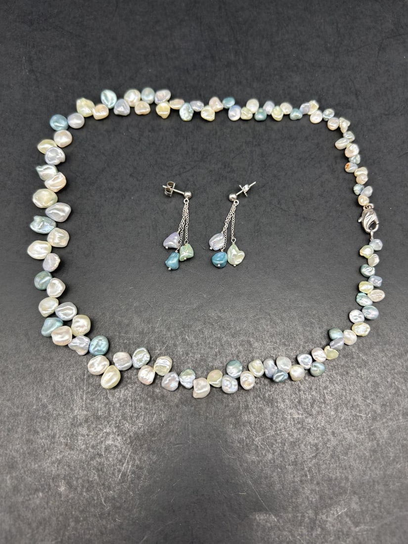 HONORA Collection Necklace and Earring Freshwater Pearl Set, Pastels, 20" Necklace (1 of 4)