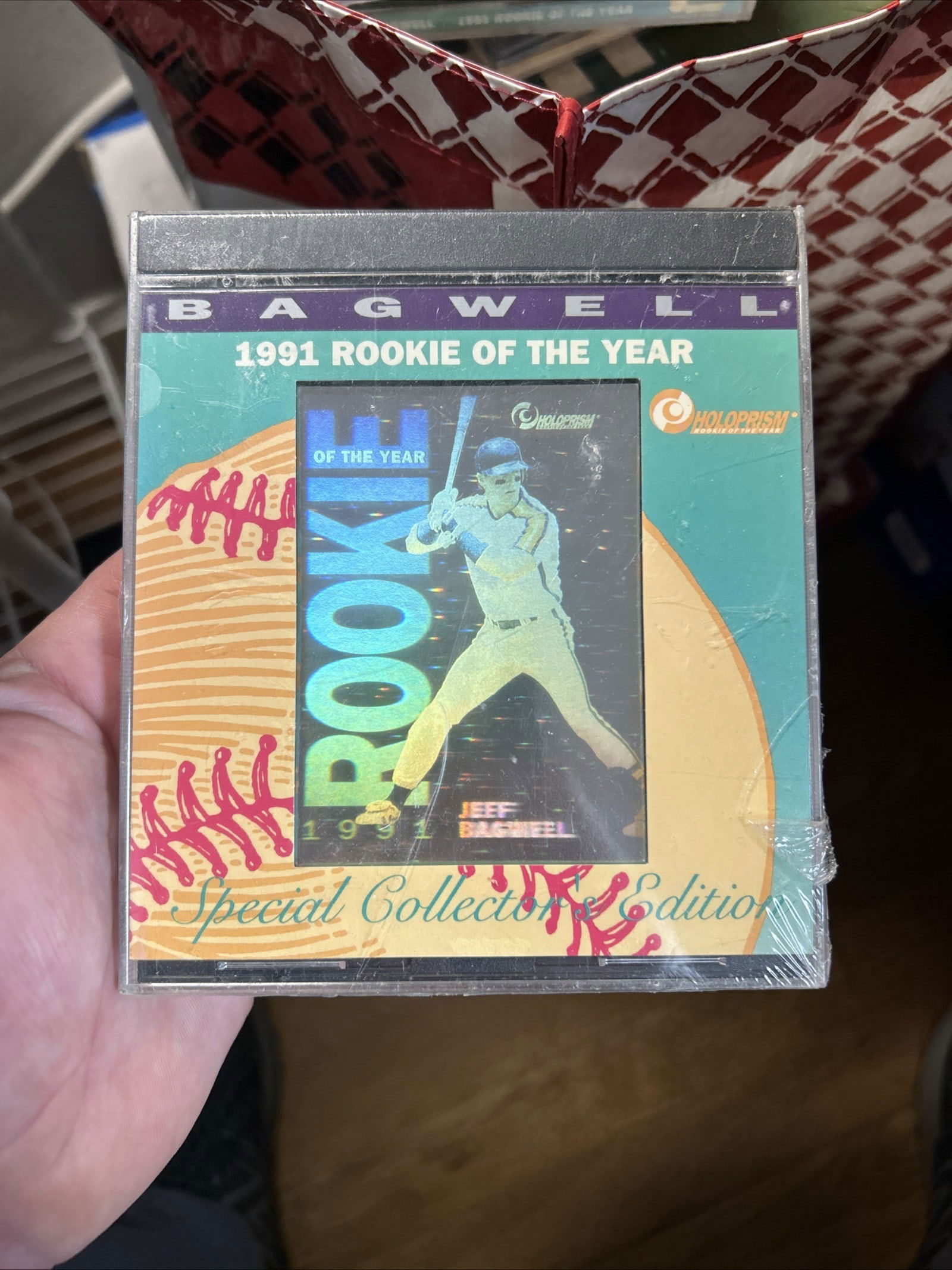 4 x Numbered Collector's Edition Holographic 1991 Jeff Bagwell Rookie Baseball Cards in Cases (1 of 4)