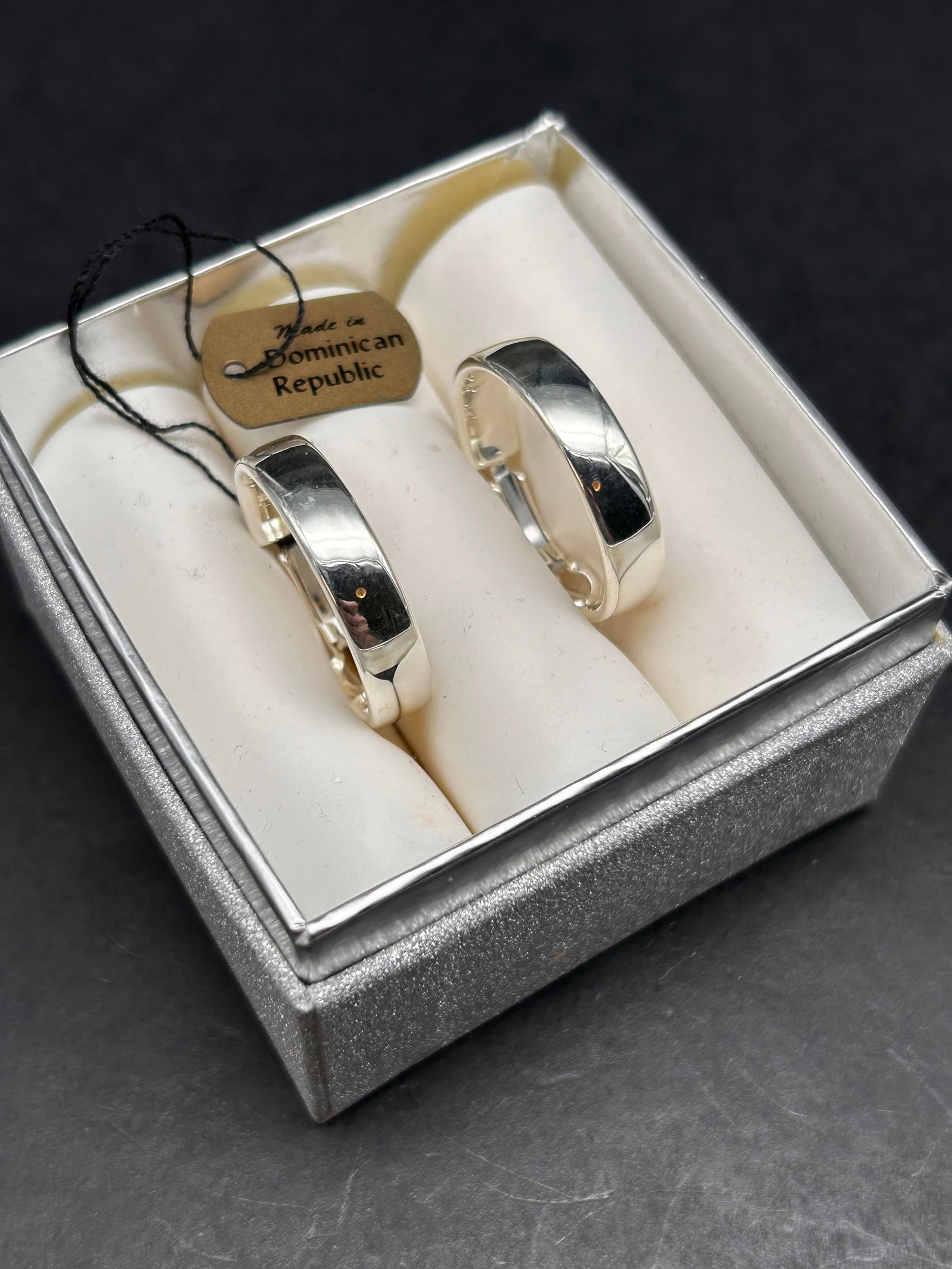 JCM JACMEL Mauritius 925 1-inch Sterling Silver Hoop Earrings, Chrome Finish (1 of 4)