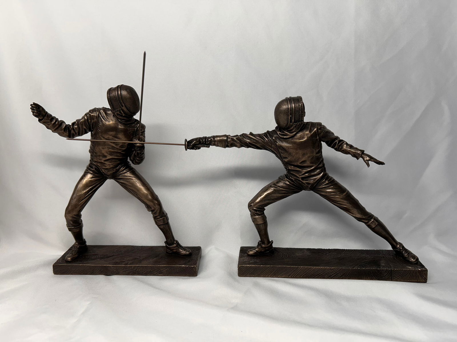 Dueling Fencing Statues, New, 8" tall, Bronze Look, Felt Bottoms, 2001, Engraved Signature (1 of 7)