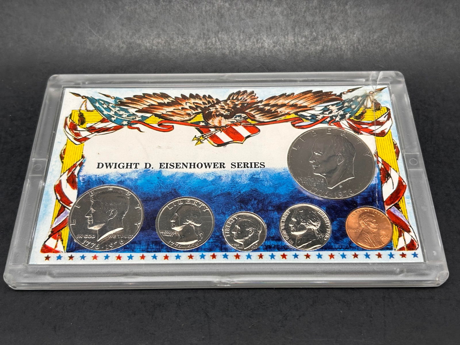 1976 Dwight D. Eisenhower Series 6-Coin Set, Display Case Cracked on Top Right Side (1 of 7)
