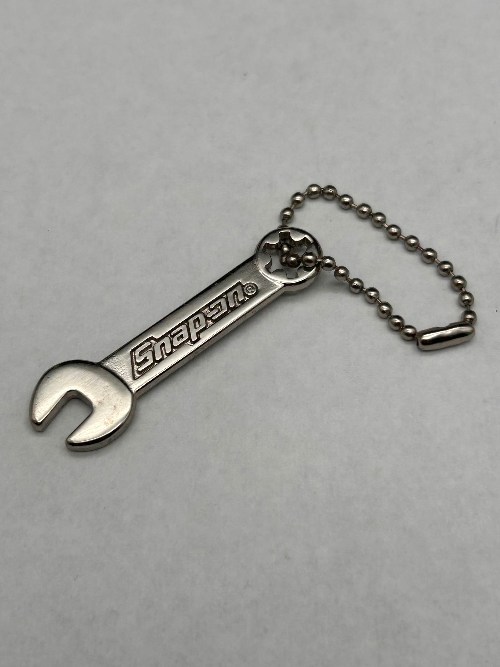 Snap-On Open-End Wrench Keychain, 2" on Ball-Link Chain Key Ring (1 of 3)
