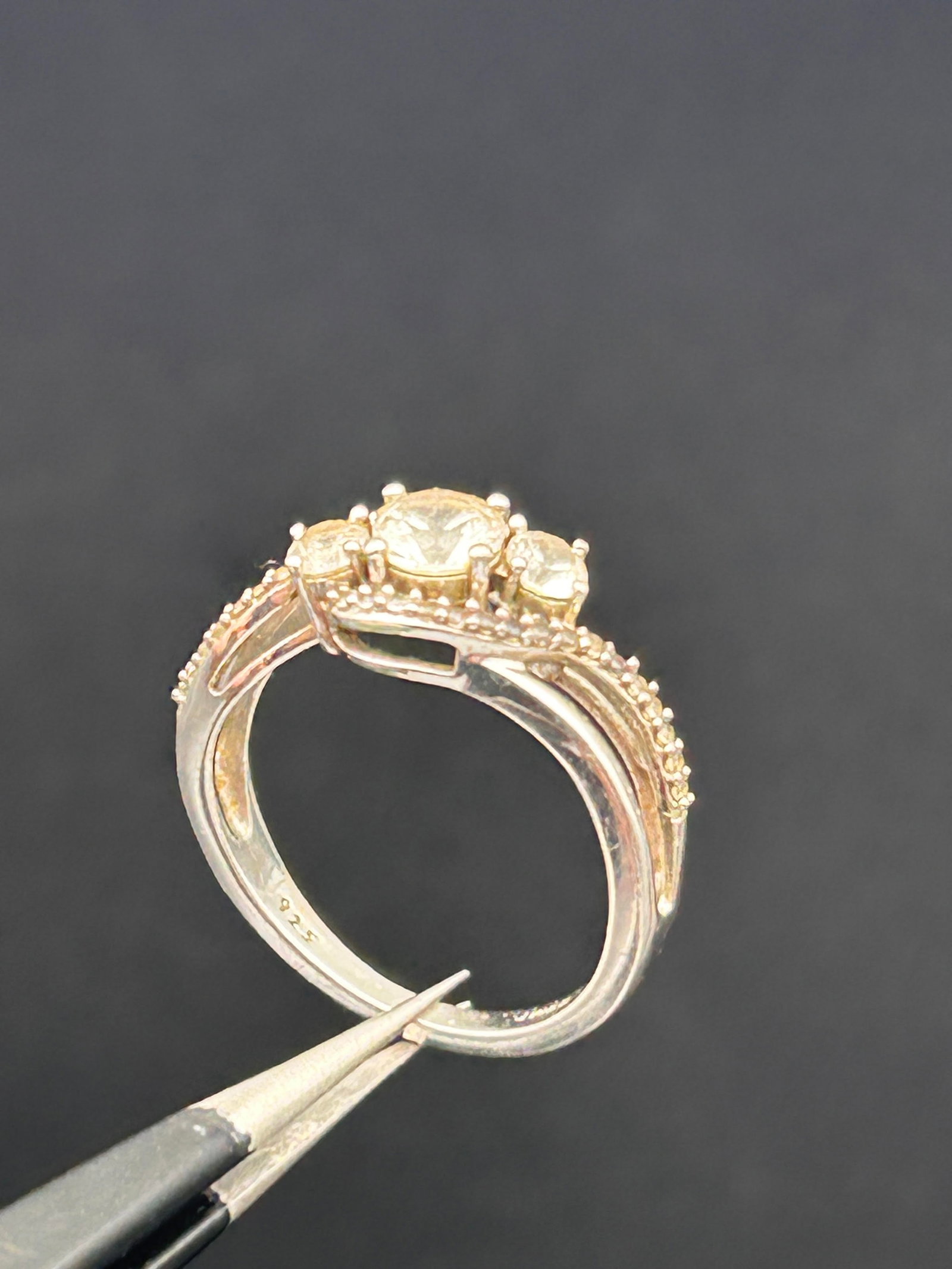 Elegant Multi-Stone Sterling Ring by Renaissance Jewelers of New York, Marked 925 JWBR, Size 7: Bidding on this item will be indication that the Bidder acknowledges that they have read and agreed to the Terms and Conditions posted to this Auction