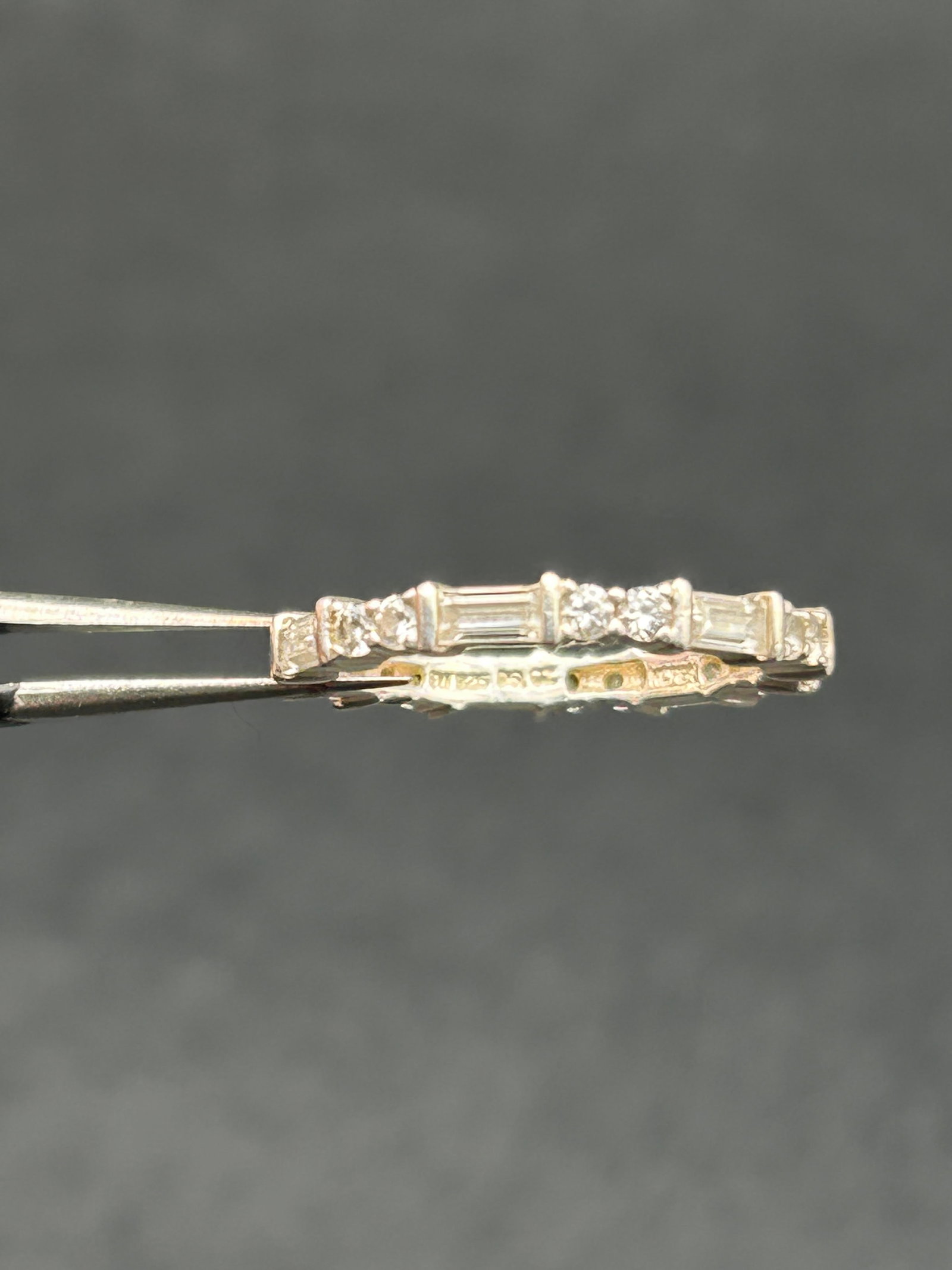 Sparkling Eternity Band with Baguette & Round Diamonique CZ Stones, Sterling, Marked BW 925, Sz 6.25: Bidding on this item will be indication that the Bidder acknowledges that they have read and agreed to the Terms and Conditions posted to this Auction