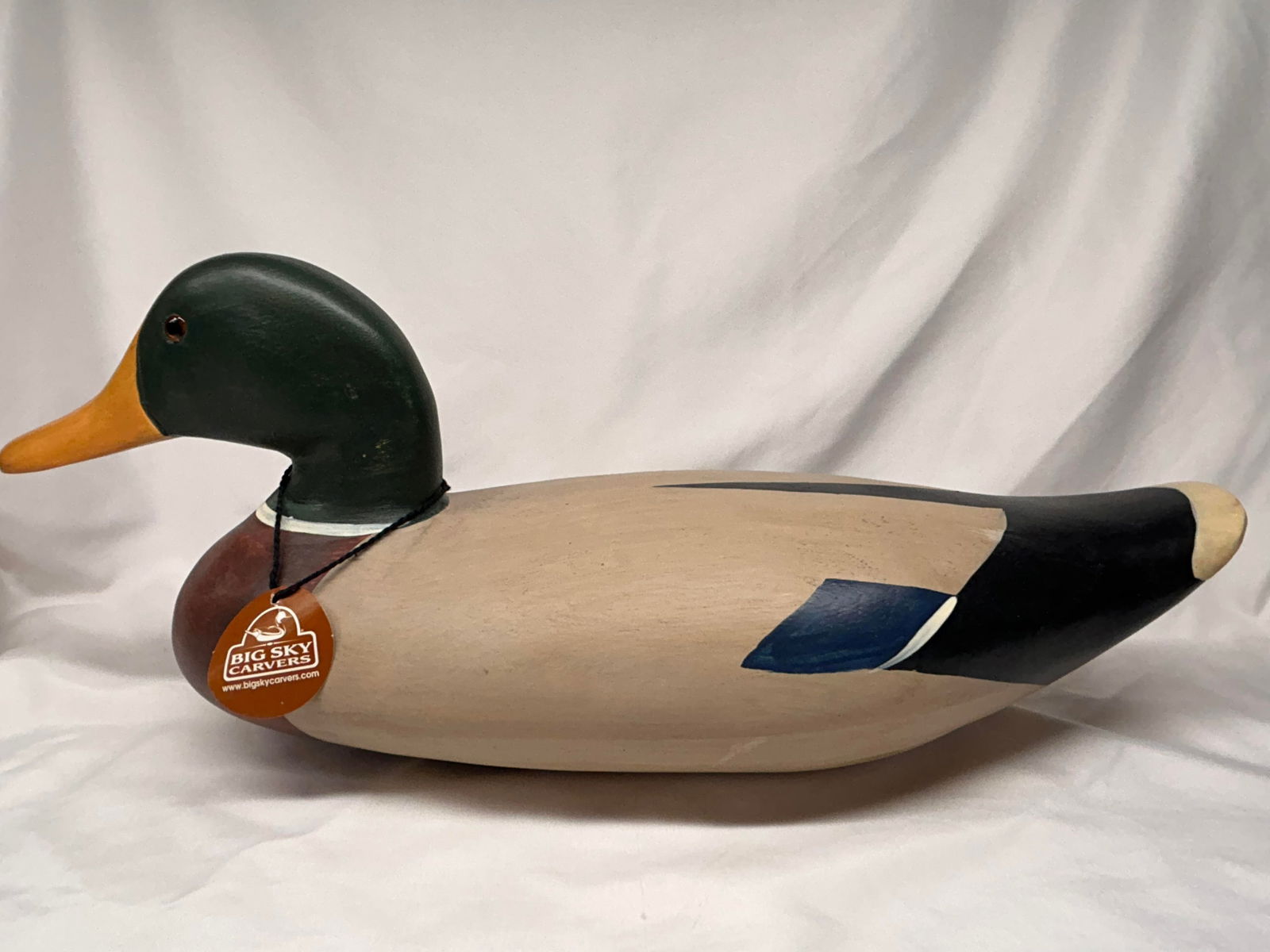 Big Sky Carvers Rare Mallard Duck Cradle Decoy Hand Carved Solid Wood, Folk Art, 16.5" (1 of 6)