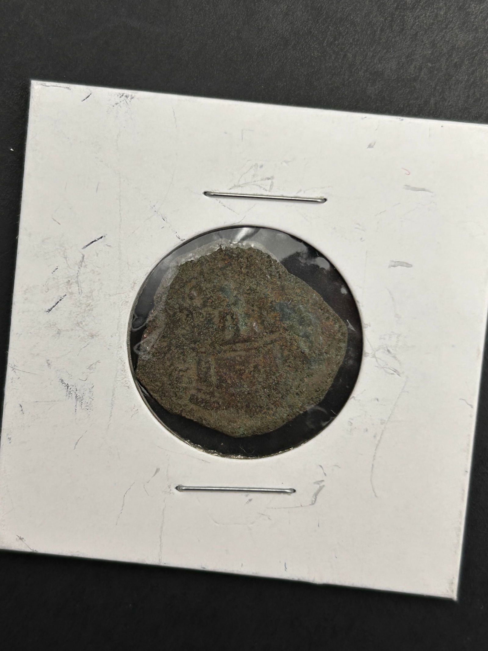 Old Spanish Hammered Cob Coin, Lion, Castle, Very Worn, Late 1500s - Early 1600s (1 of 3)