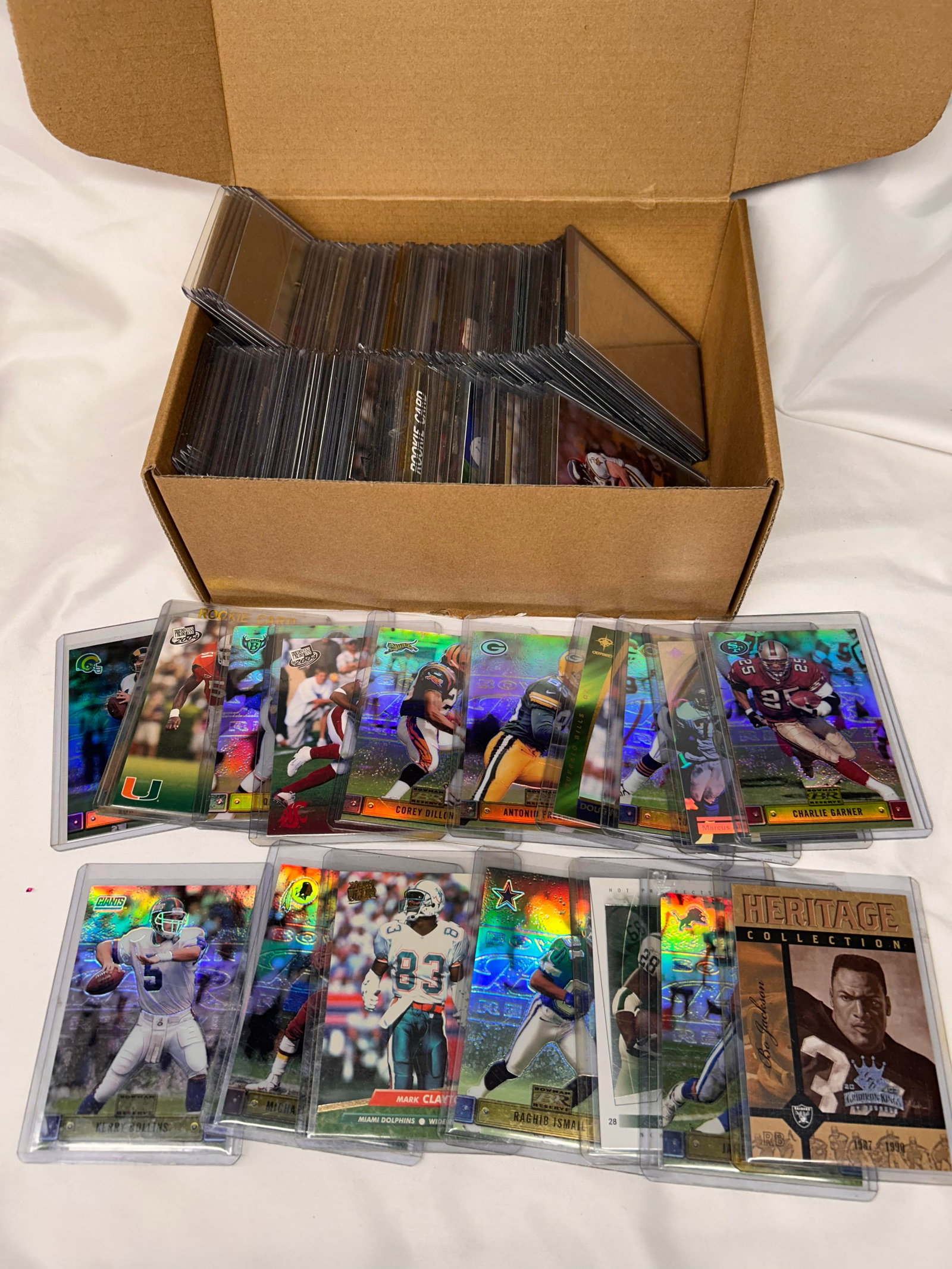 Football Cards in Top Loaders, Bowman Reserve Holographic Cards and More, Mostly early 2000s: Bidding on this item will be indication that the Bidder acknowledges that they have read and agreed to the Terms and Conditions posted to this Auction