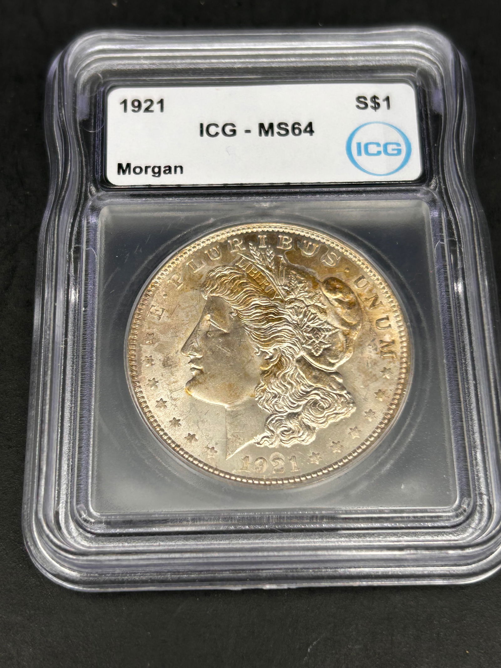1921 Morgan Dollar, Silver $1, Graded ICG - MS 64 (1 of 4)