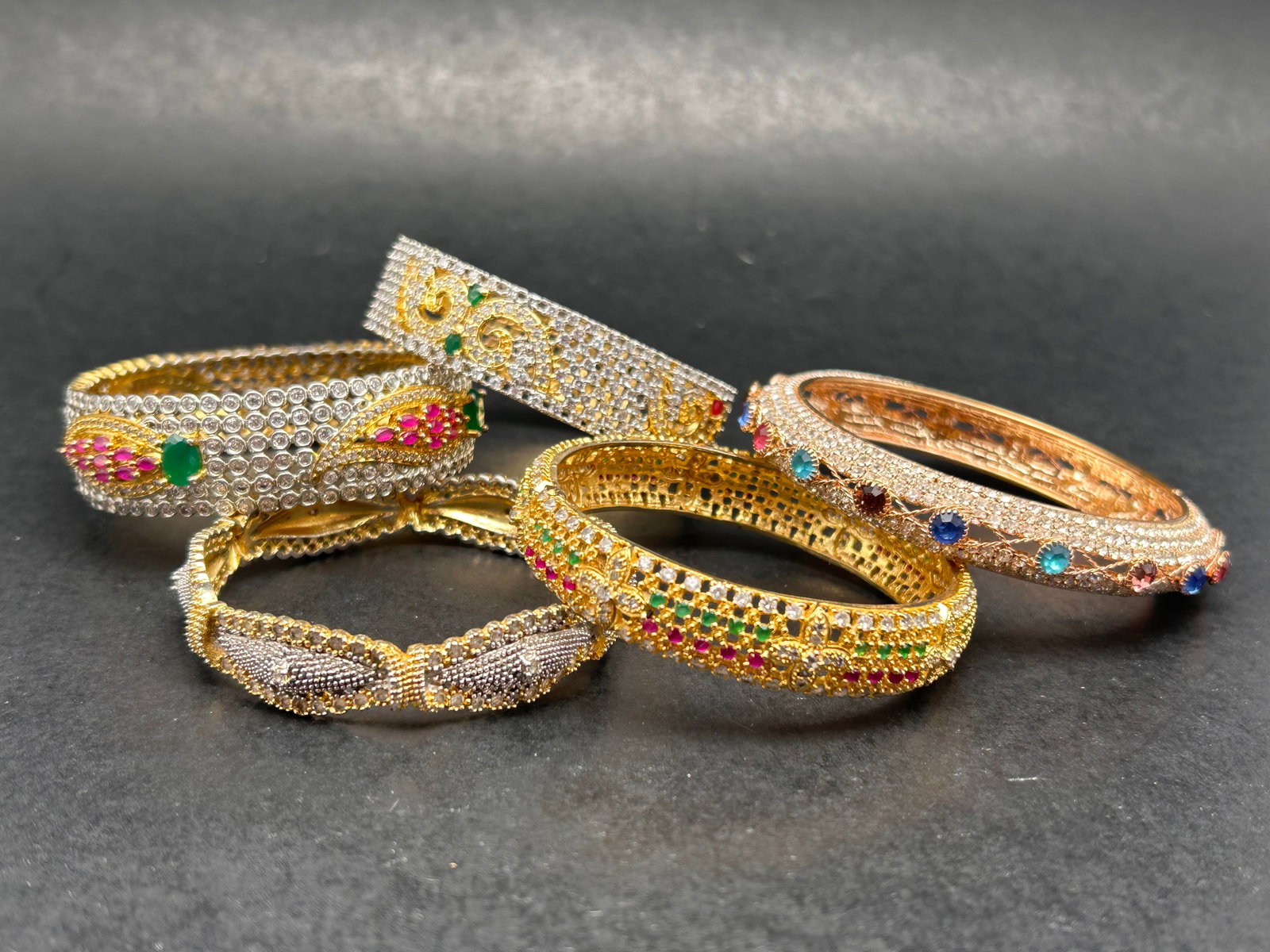 Beautiful Bangle Bracelets, Indian Jewelry, Sparkling Rhinestones, Round Closed Bangle, 2.25": Bidding on this item will be indication that the Bidder acknowledges that they have read and agreed to the Terms and Conditions posted to this Auction