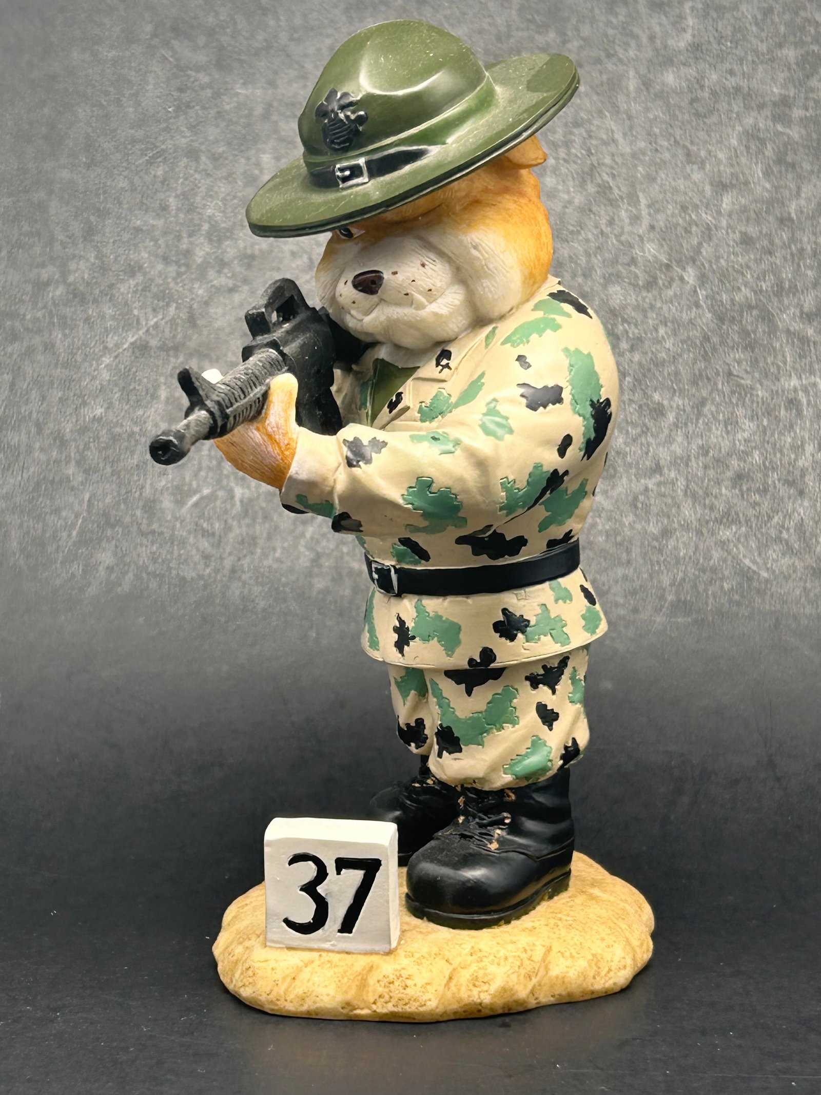 U.S.M.C. Barking Orders - Lock, Stock and Bulldog, Hamilton Collection Numbered Figurine, with COA: Bidding on this item will be indication that the Bidder acknowledges that they have read and agreed to the Terms and Conditions posted to this Auction
