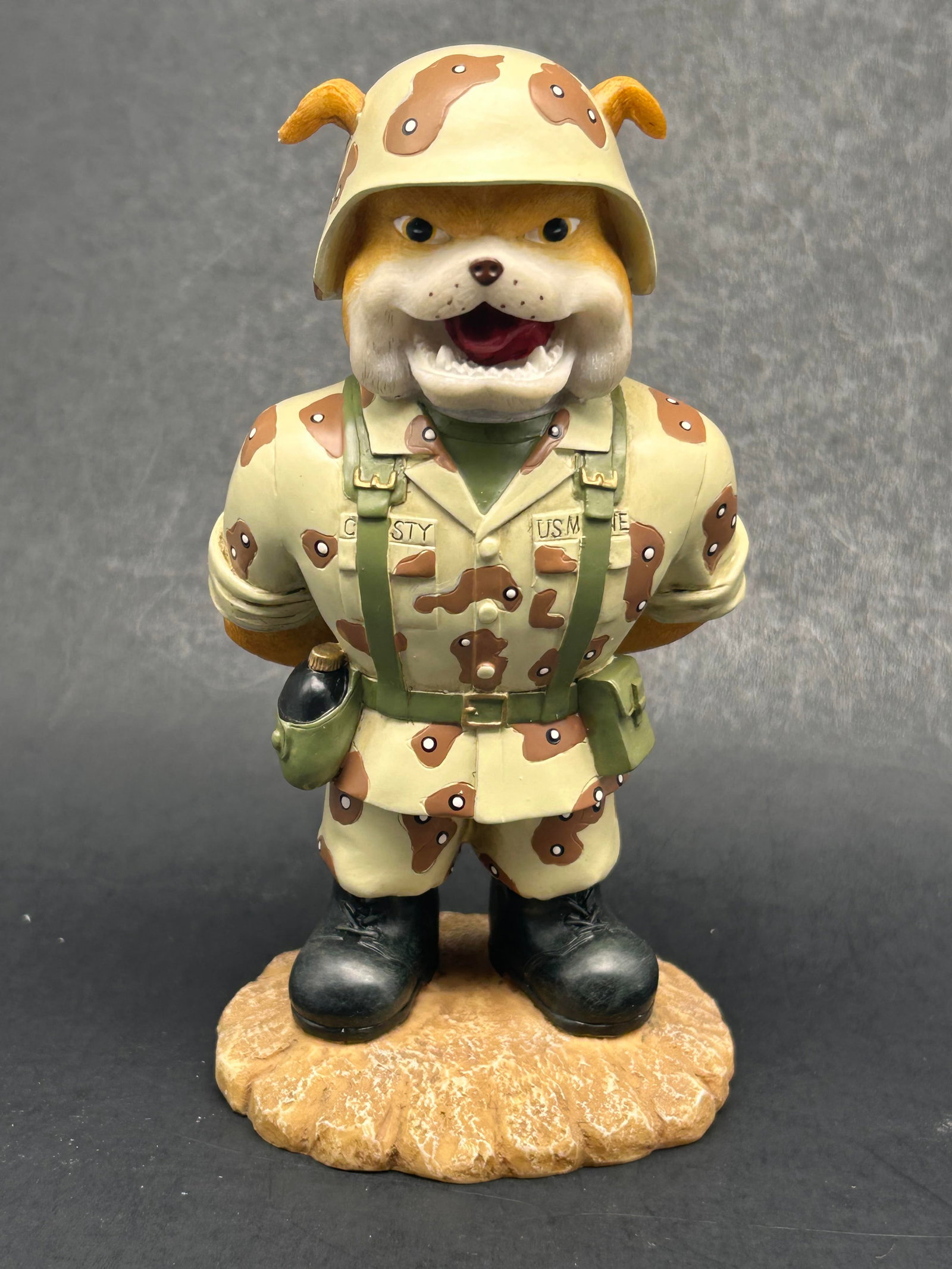 U.S.M.C. Barking Orders - Desert Dog, Hamilton Collection Numbered Figurine, Faithful Fuzzies: no COA Bidding on this item will be indication that the Bidder acknowledges that they have read and agreed to the Terms and Conditions posted to this Auction