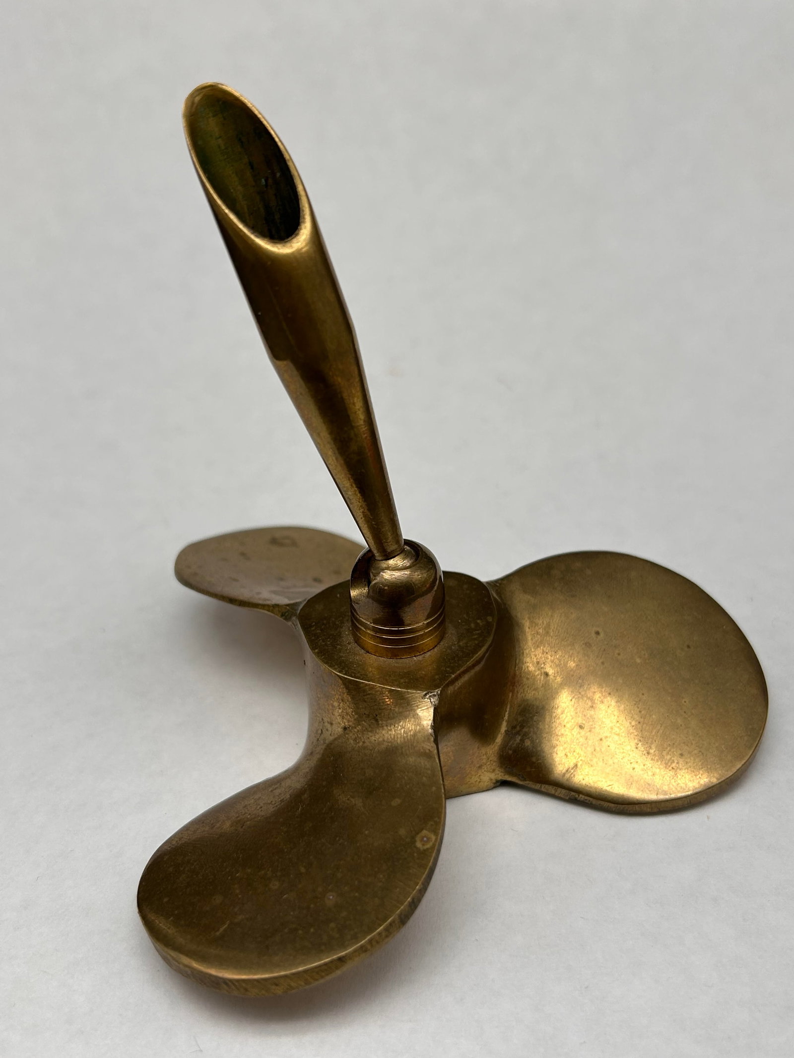 Solid Brass Boat Propeller Pen Holder, Prop Paperweight, Nautical Desk Decor, 4" tall, 4" diameter (1 of 3)