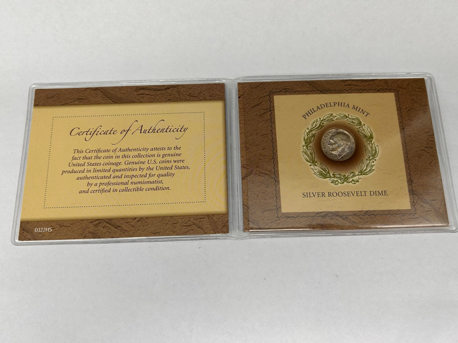 Rare 1952 Silver Roosevelt Dime, Denver Mint, Display Case, with COA & Info Card (1 of 4)