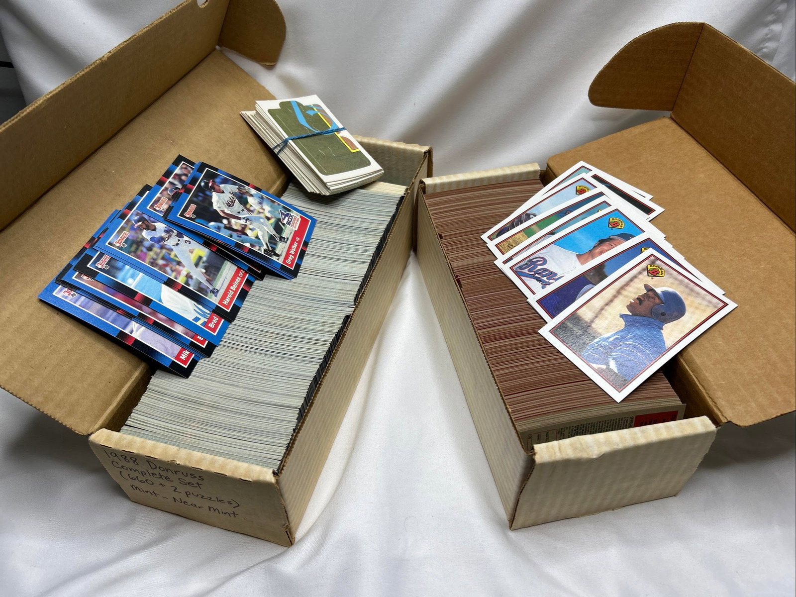 Nice Collection of Late 1980s Baseball Cards, MLB, Don Russ, Bowman, Boxes are 10" and 12" (1 of 4)