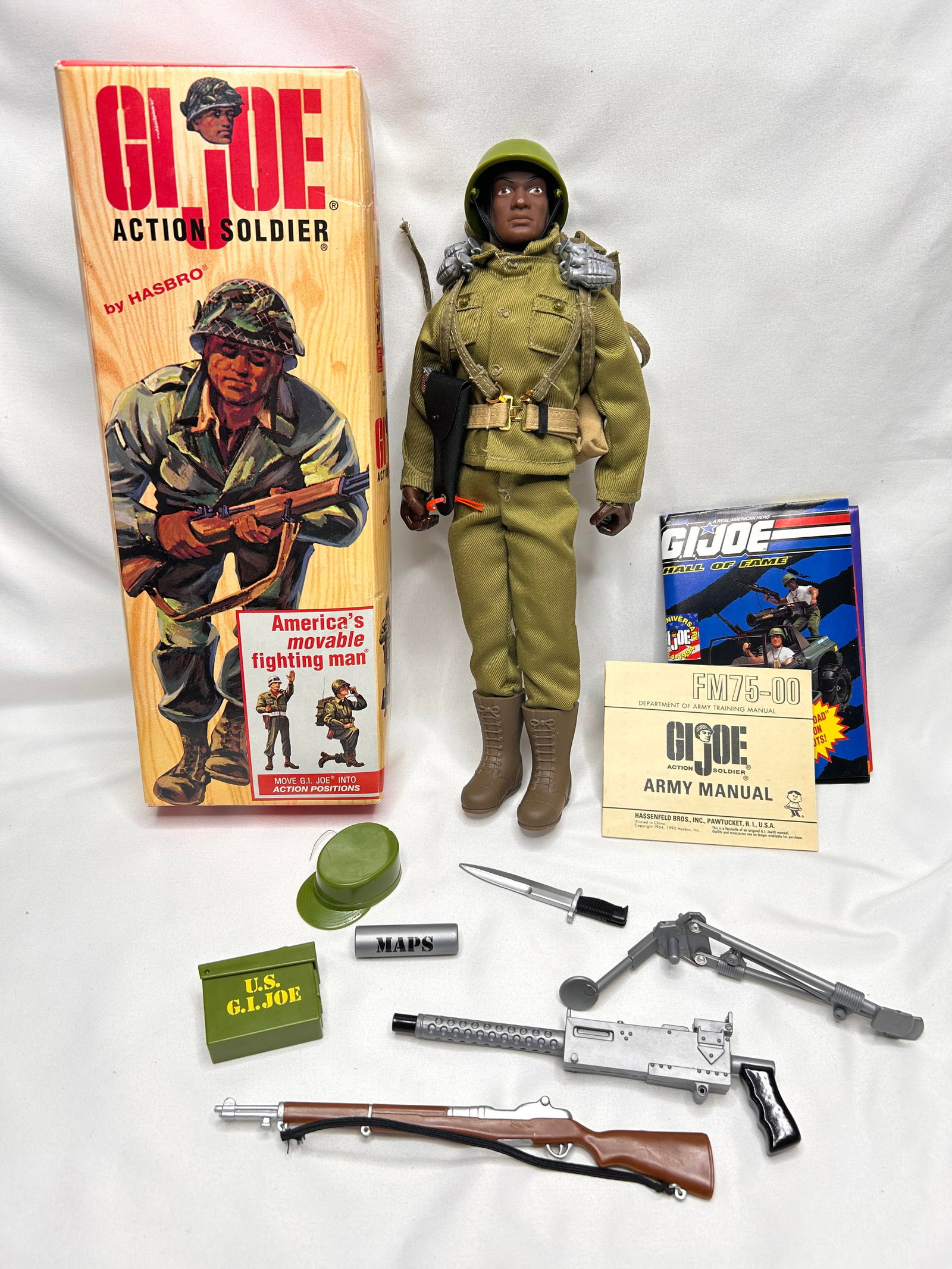 HASBRO GI JOE Action Soldier with Retired Uniform and Accessories, Moveable Figure, Box & Manual: Bidding on this item will be indication that the Bidder acknowledges that they have read and agreed to the Terms and Conditions posted to this Auction