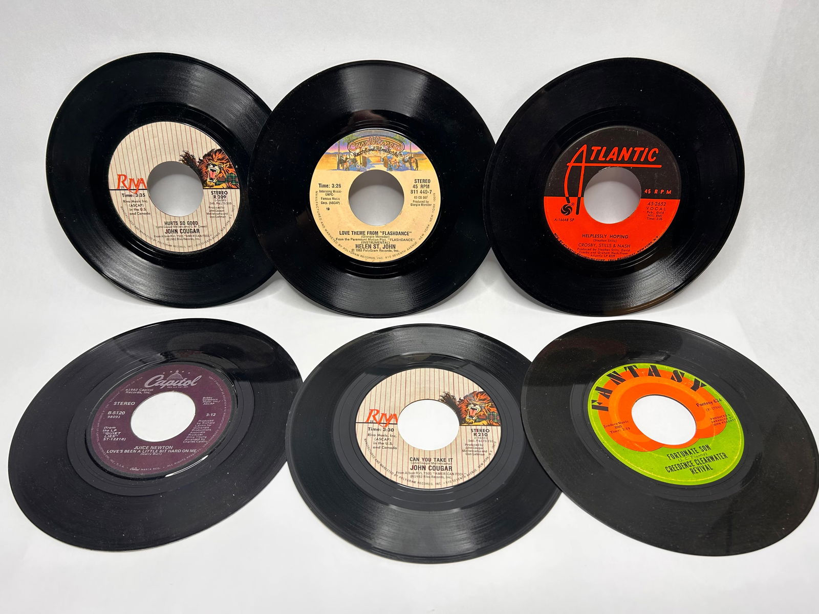 Collection of 6 Vintage Vinyl Records, 45 RPM - Crosby, Stills  & Nash, Juice Newton & More (1 of 3)