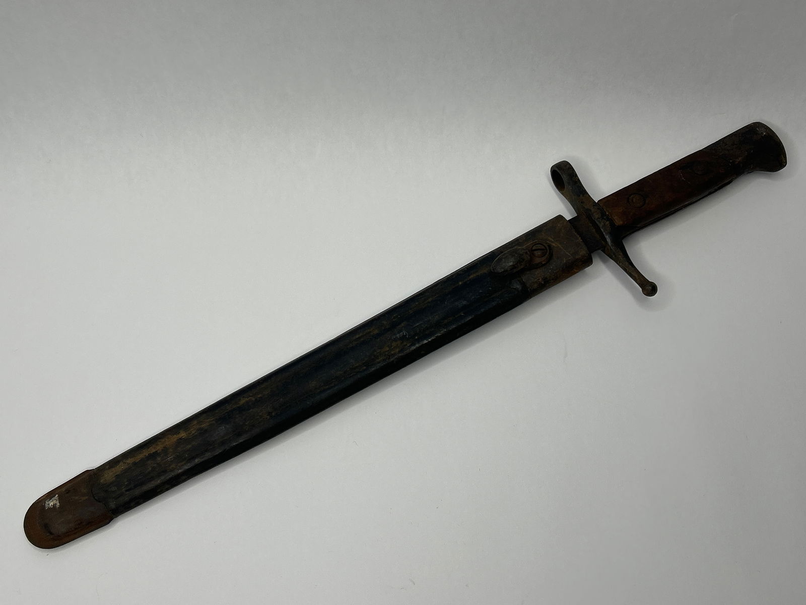 WWII Rifle Bayonet, Stuck in Scabbard, Total Length 17": Bidding on this item will be indication that the Bidder acknowledges that they have read and agreed to the Terms and Conditions posted to this Auction
