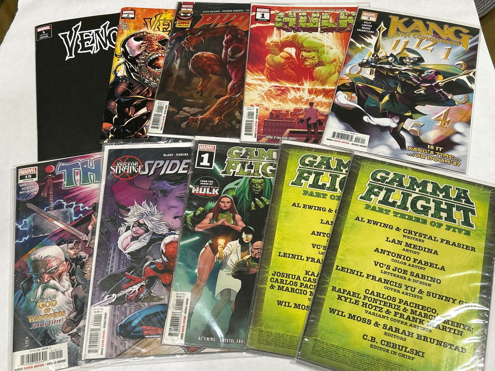 Bagged & Boarded Comic Book Lot Incl. Spider-Man, Venom, THOR, & Books from GAMMA FLIGHT Series (1 of 4)